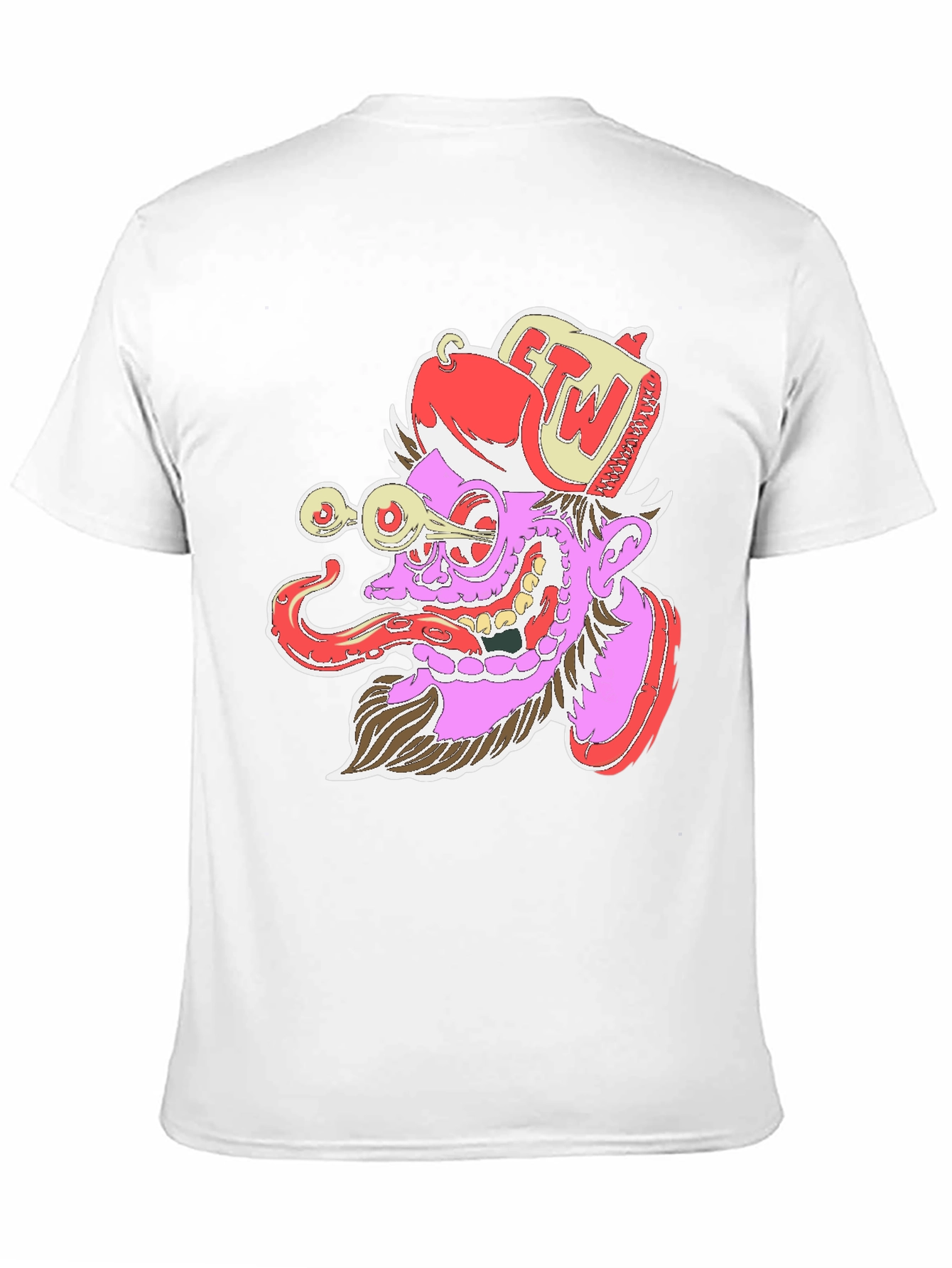 Grotesque Cartoon Graphic Print Black T-Shirt