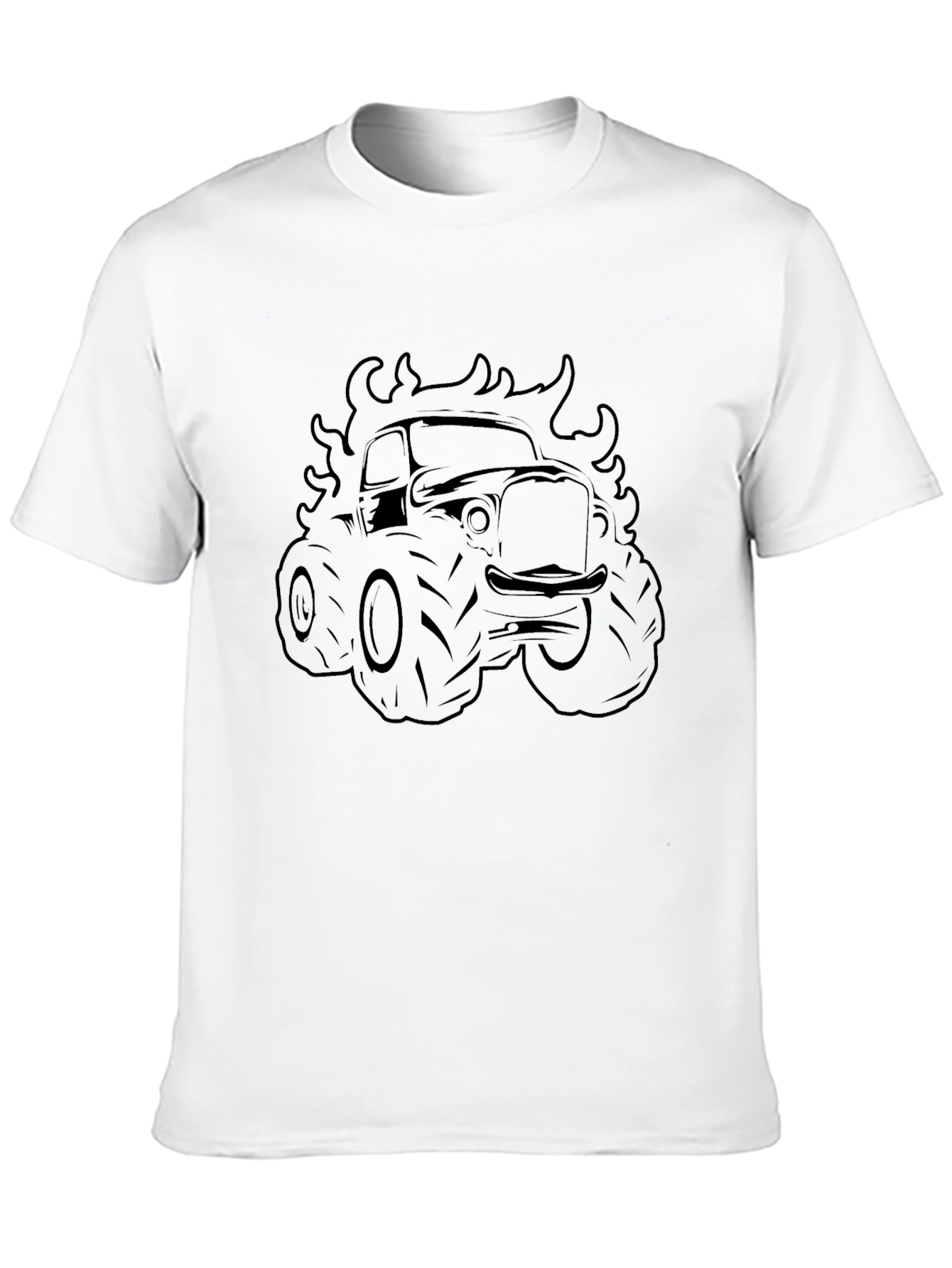 Monster Truck Flames Graphic Tee - Black