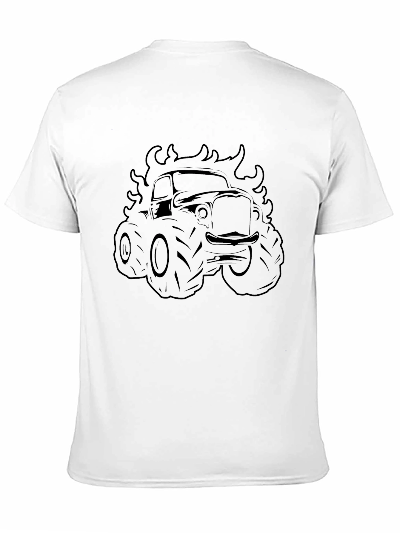 Monster Truck Flames Graphic Tee - Black