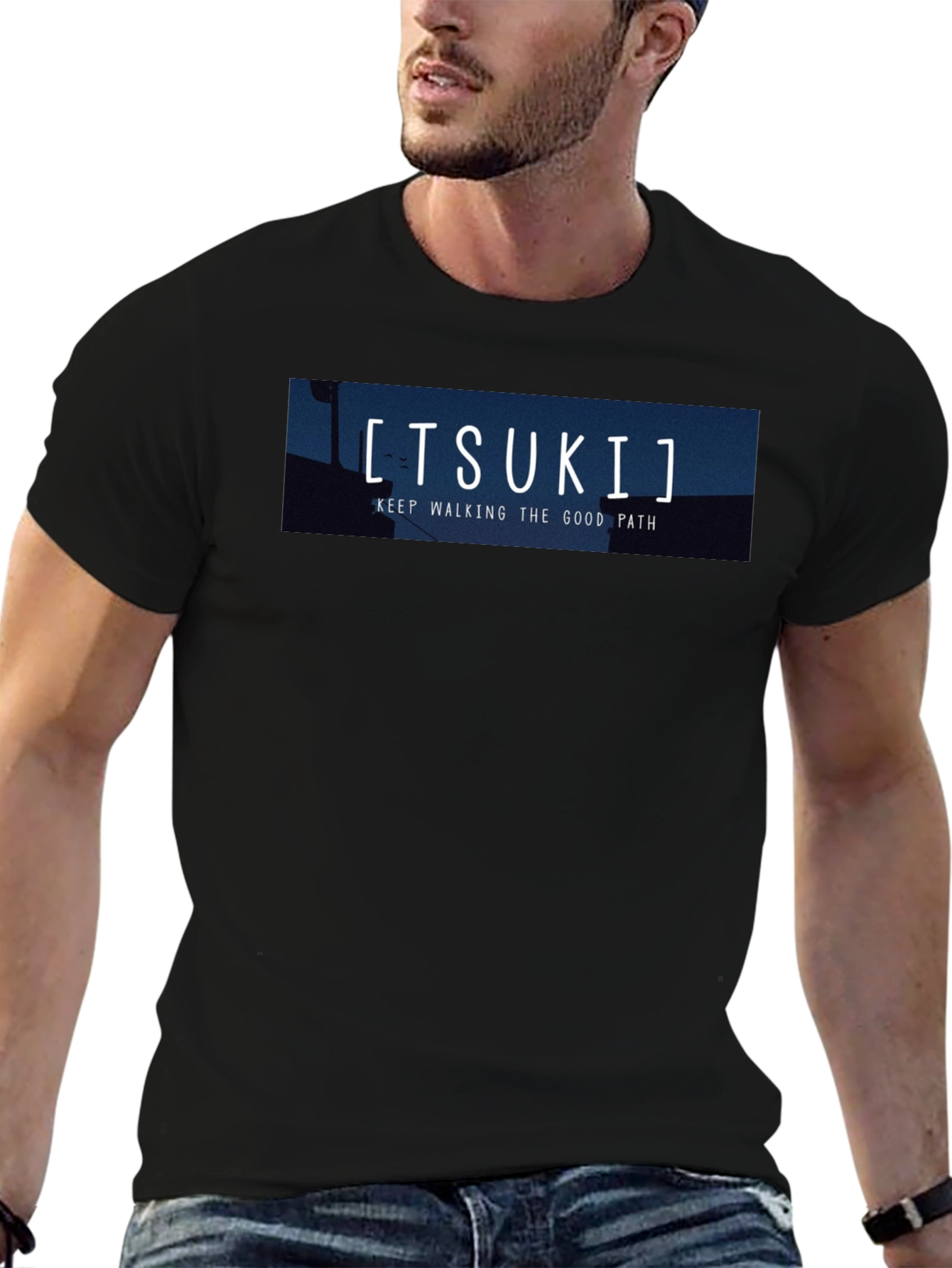 Tsuki Good Path Black Graphic Tee