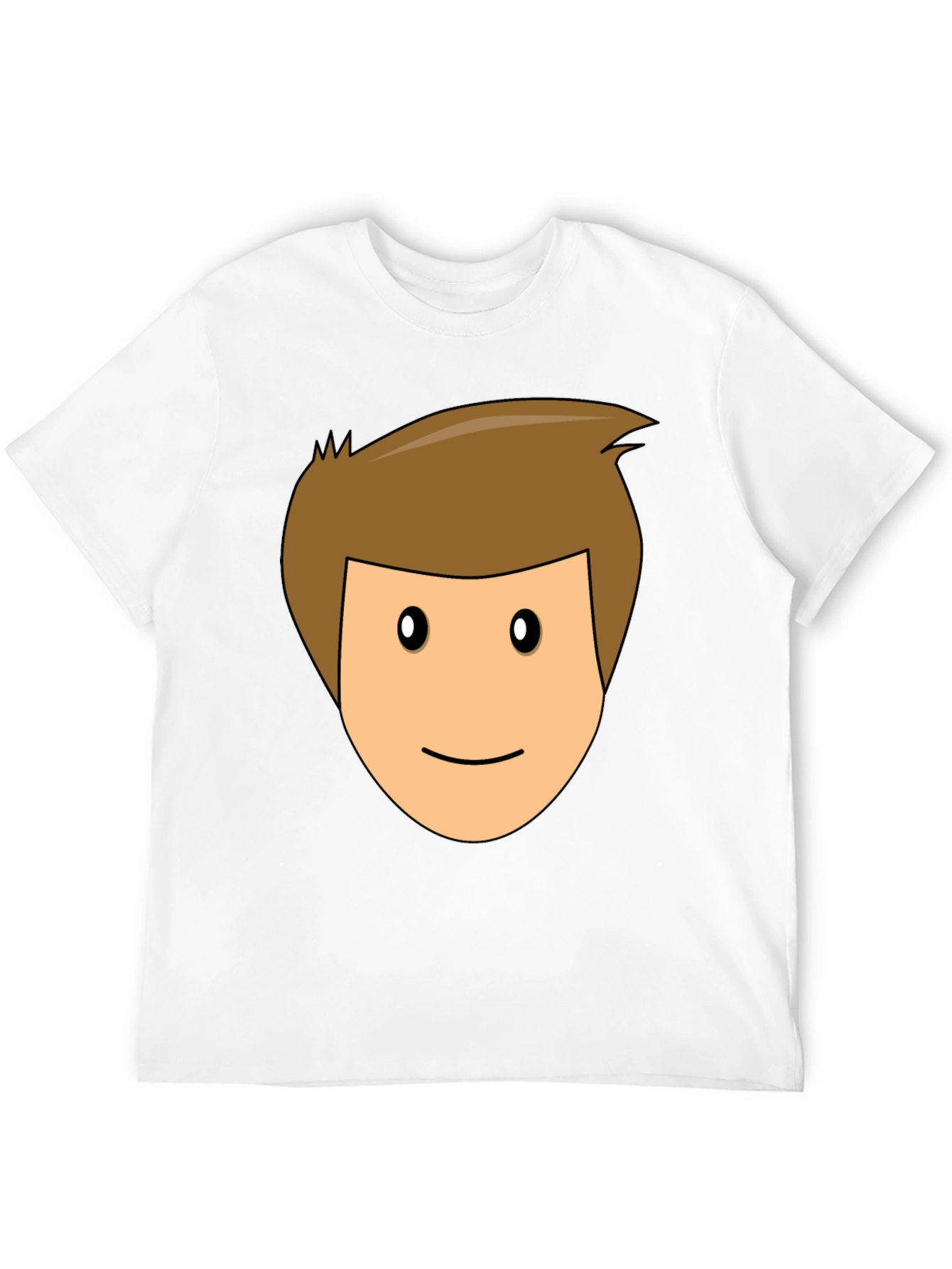 Cartoon Face Black T-Shirt Funny Graphic Tee Casual Wear