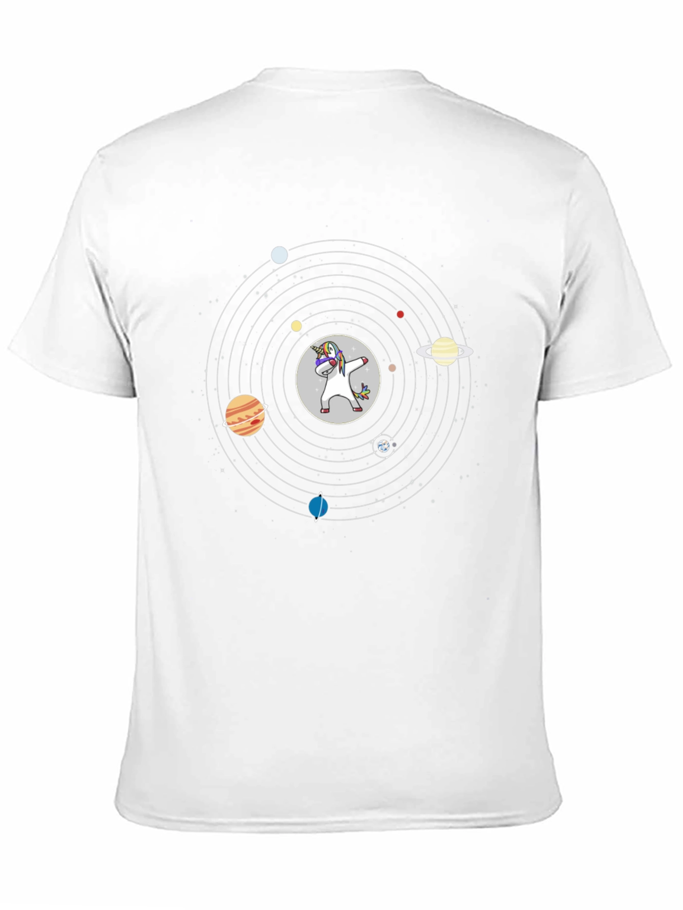 Unicorn Solar System Black Graphic Tee