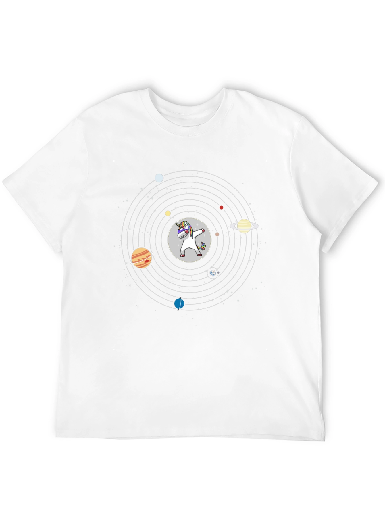 Unicorn Solar System Black Graphic Tee