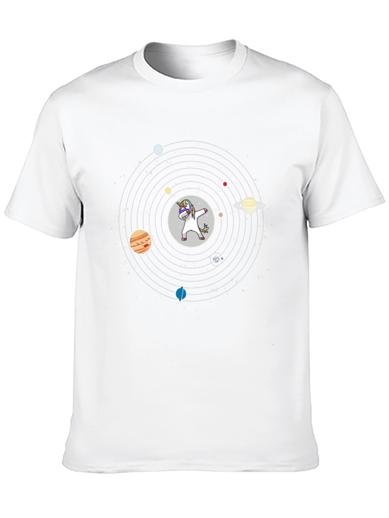 Unicorn Solar System Black Graphic Tee