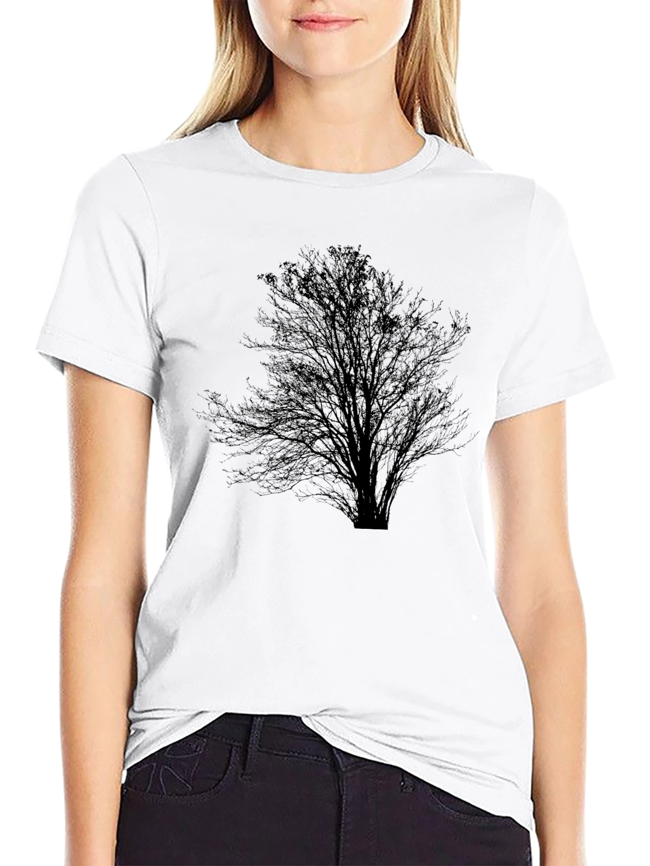 Mens Black Tree Silhouette Graphic Tee