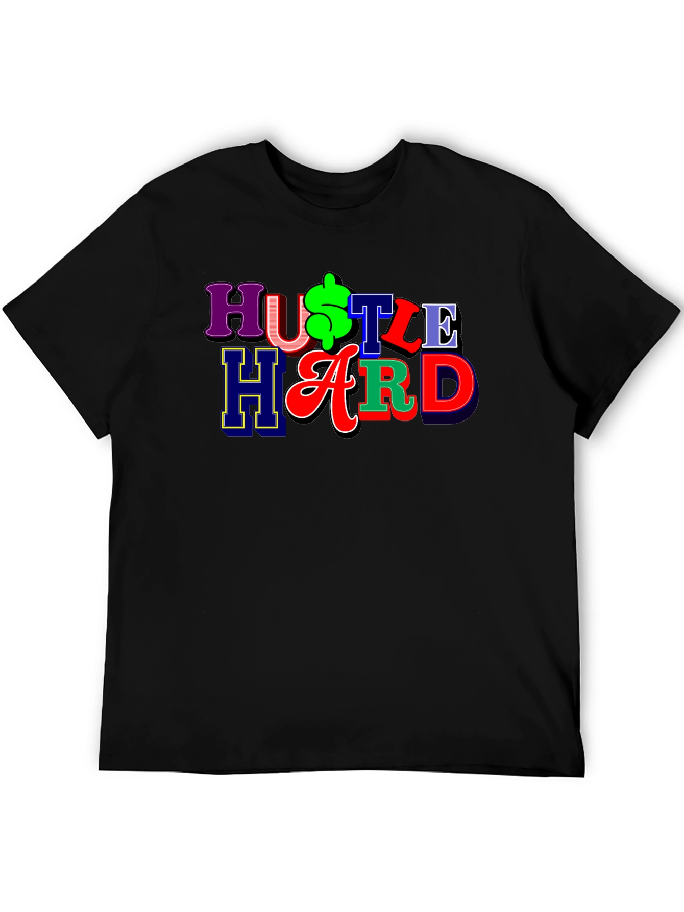 Hustle Hard Graphic Tee - Black T-Shirt