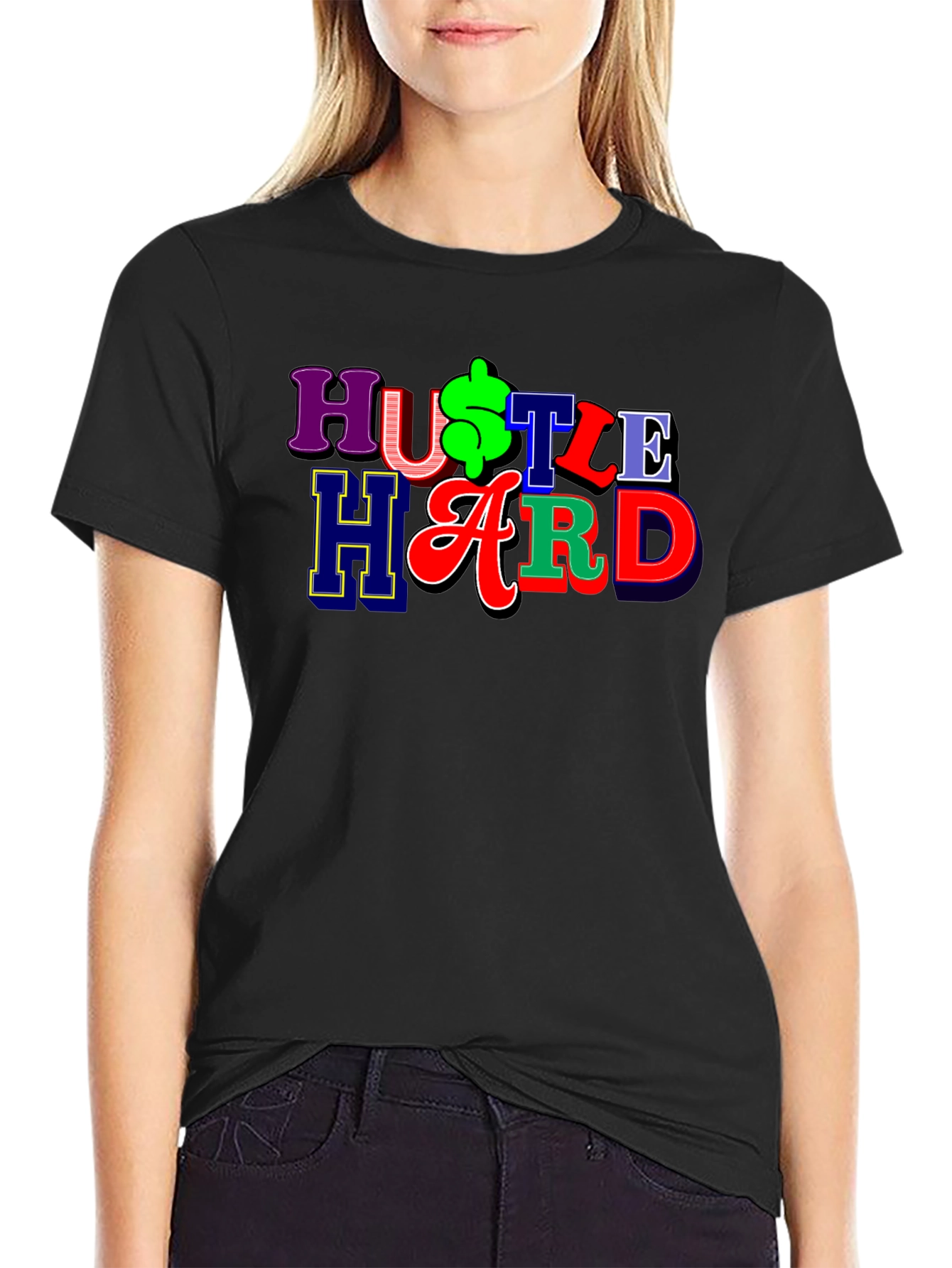 Hustle Hard Graphic Tee - Black T-Shirt