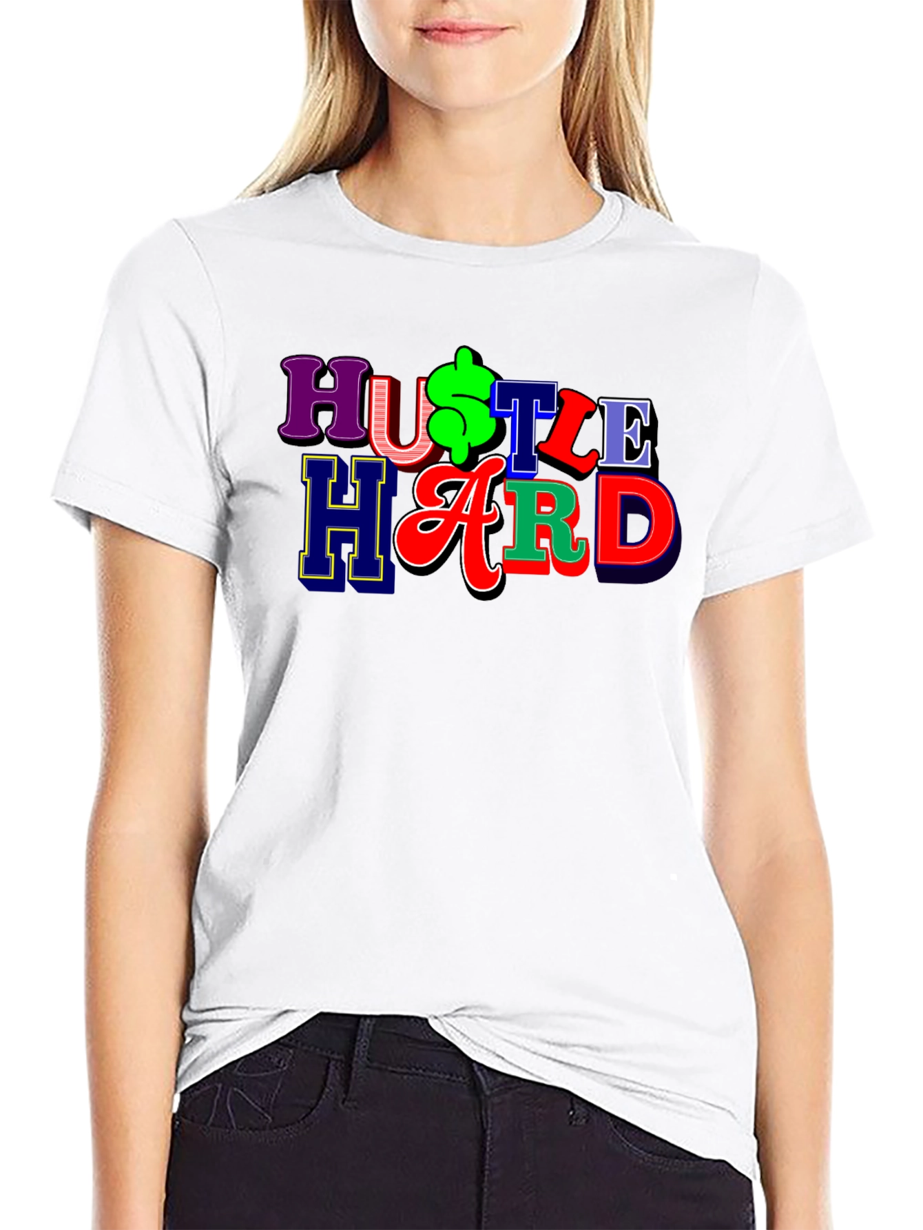 Hustle Hard Graphic Tee - Black T-Shirt