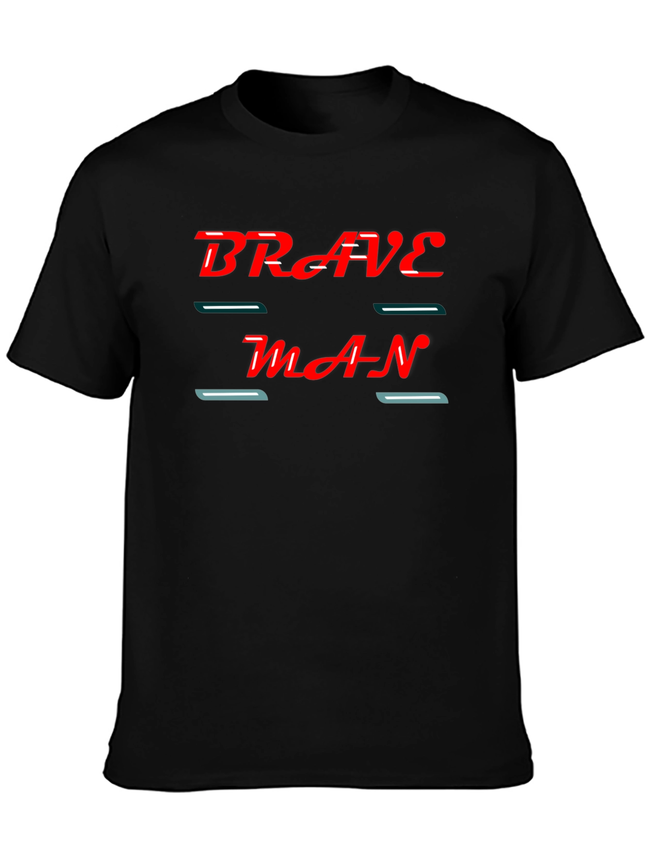 Brave Man Graphic Black T-Shirt