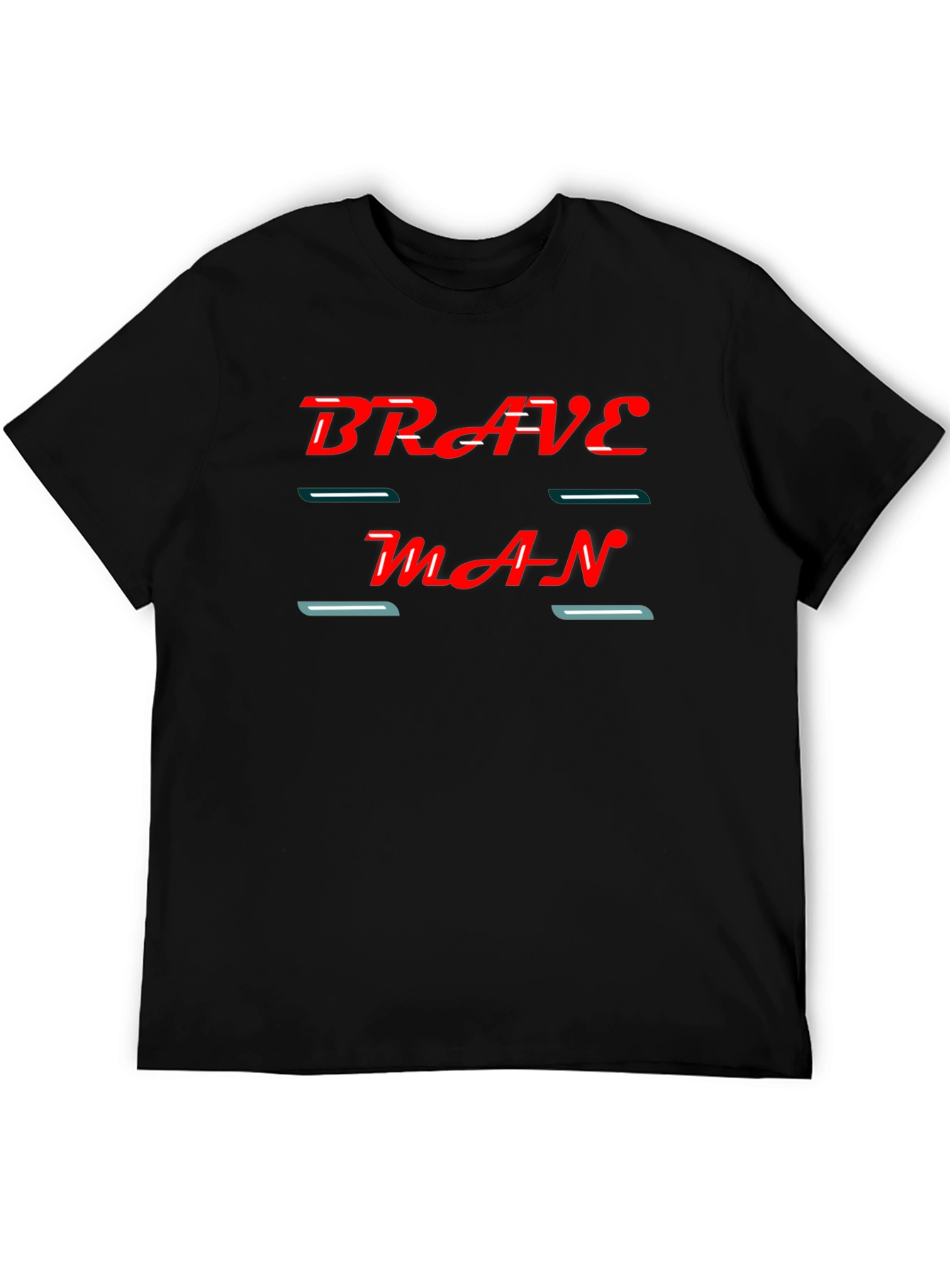 Brave Man Graphic Black T-Shirt
