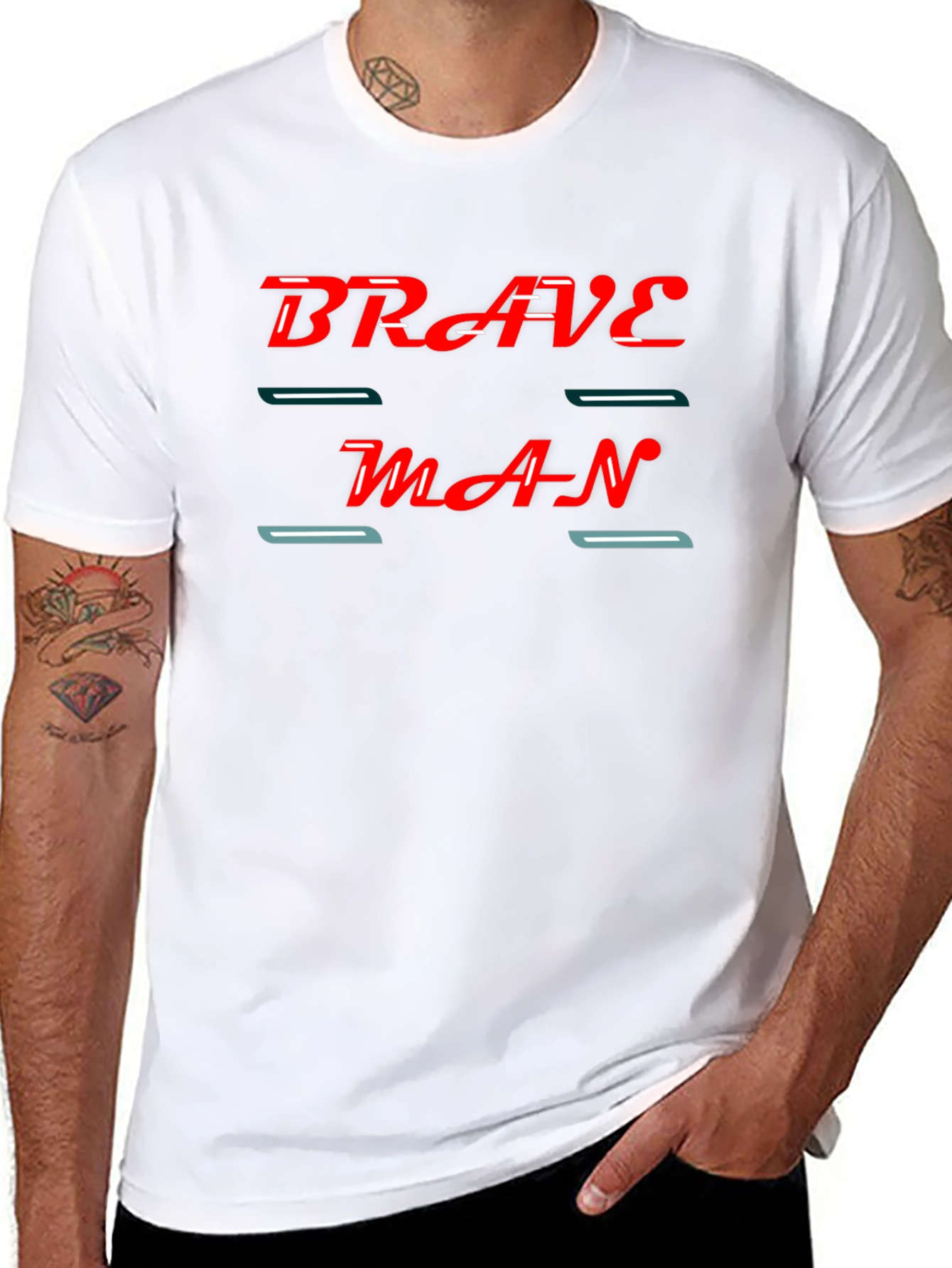 Brave Man Graphic Black T-Shirt