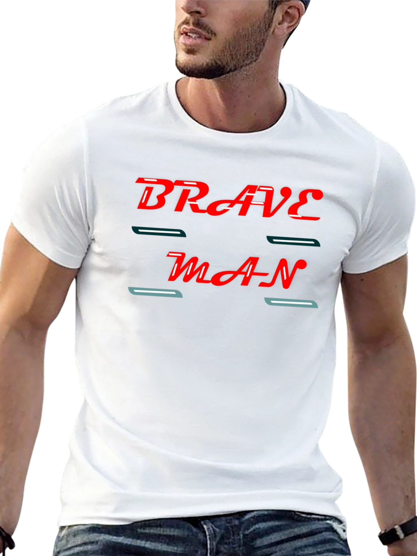 Brave Man Graphic Black T-Shirt
