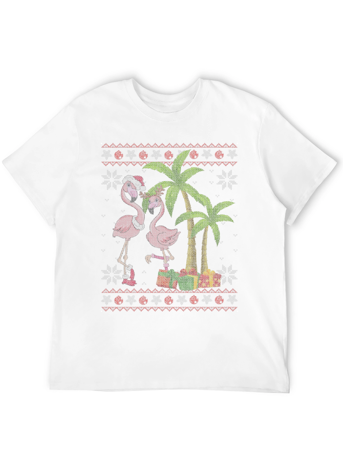 Festive Flamingo Ugly Christmas Sweater T-Shirt