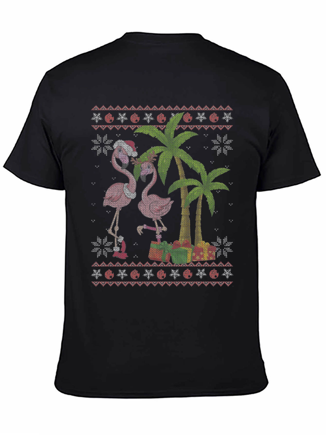 Festive Flamingo Ugly Christmas Sweater T-Shirt