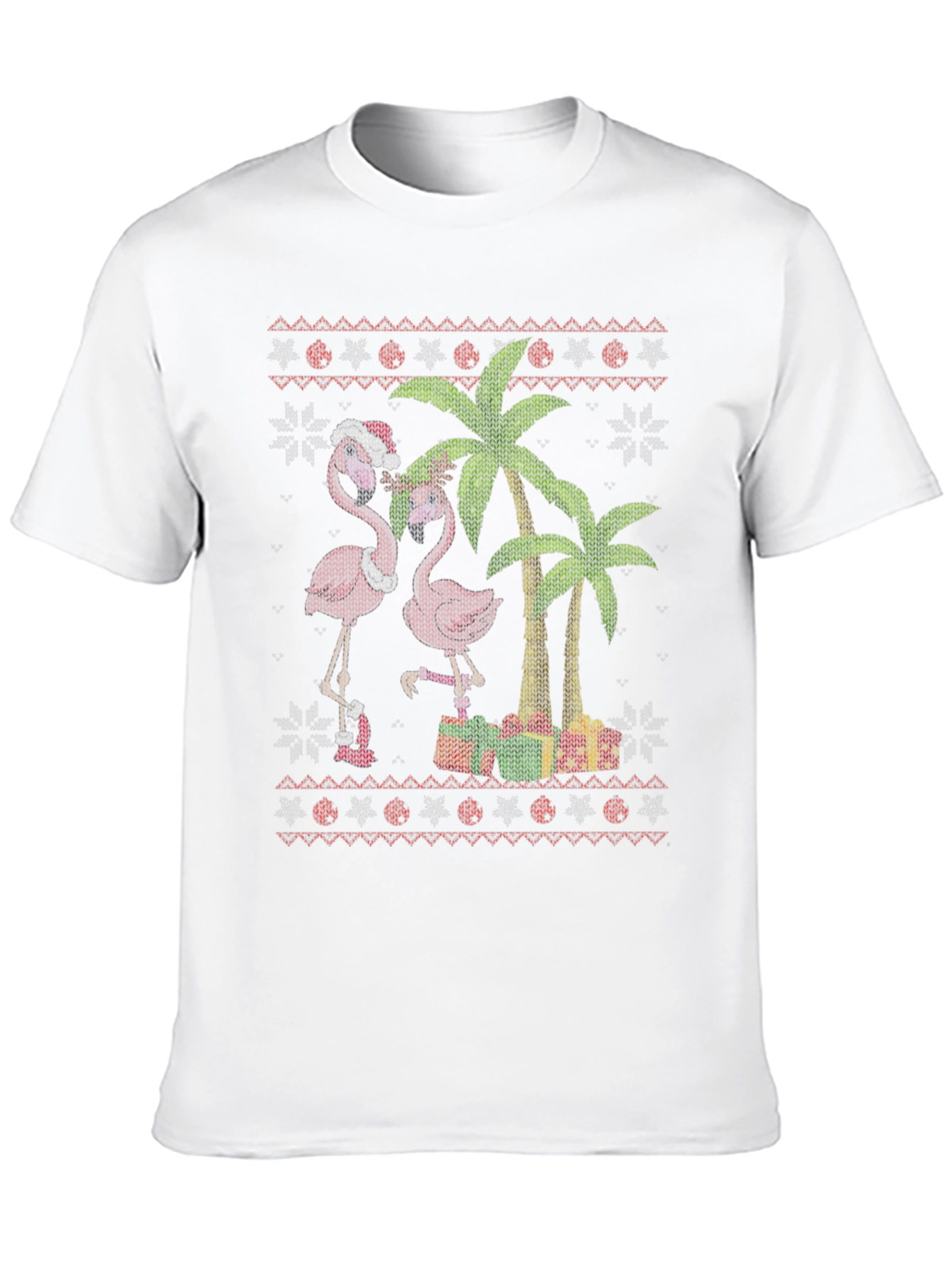 Festive Flamingo Ugly Christmas Sweater T-Shirt