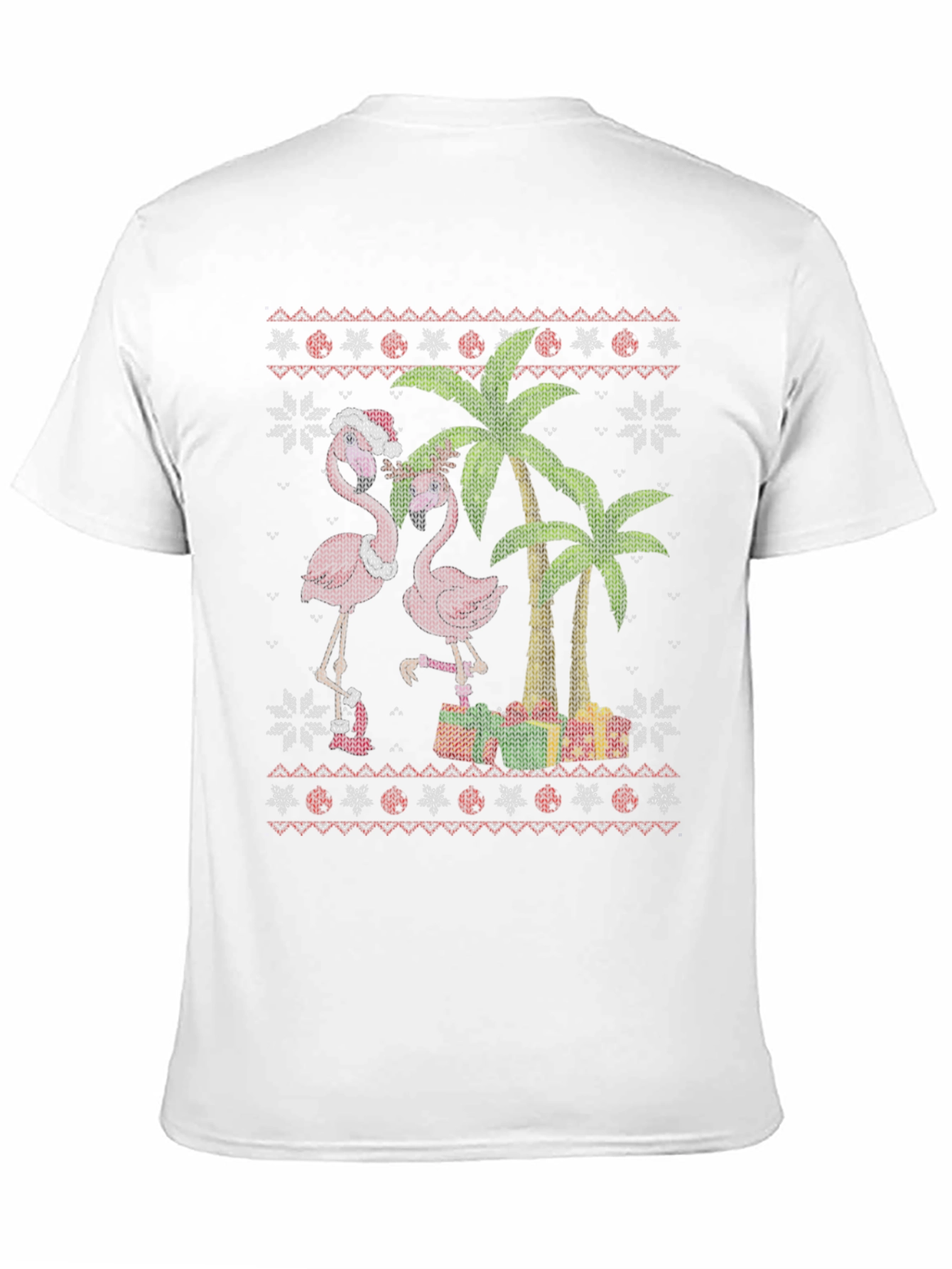 Festive Flamingo Ugly Christmas Sweater T-Shirt