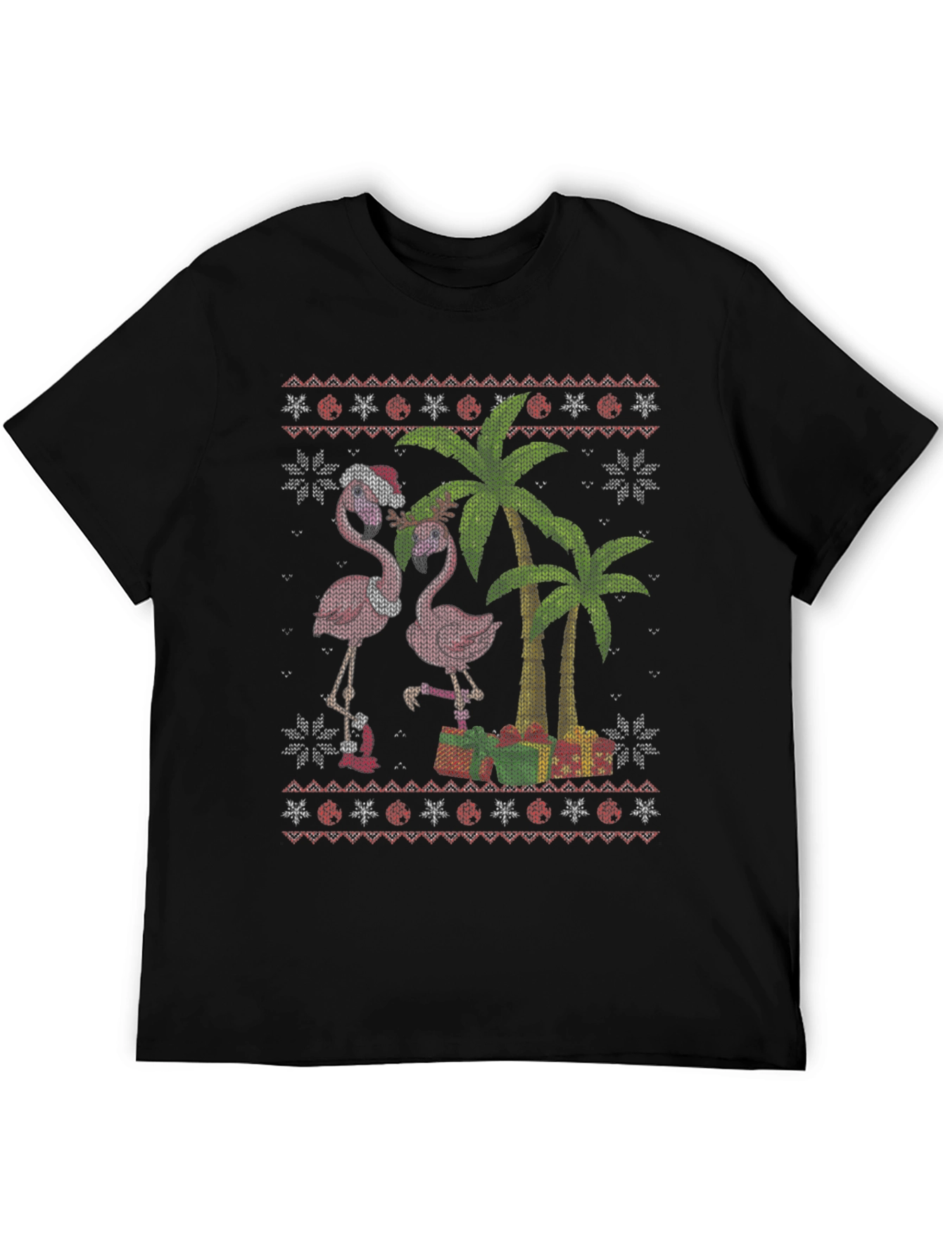 Festive Flamingo Ugly Christmas Sweater T-Shirt