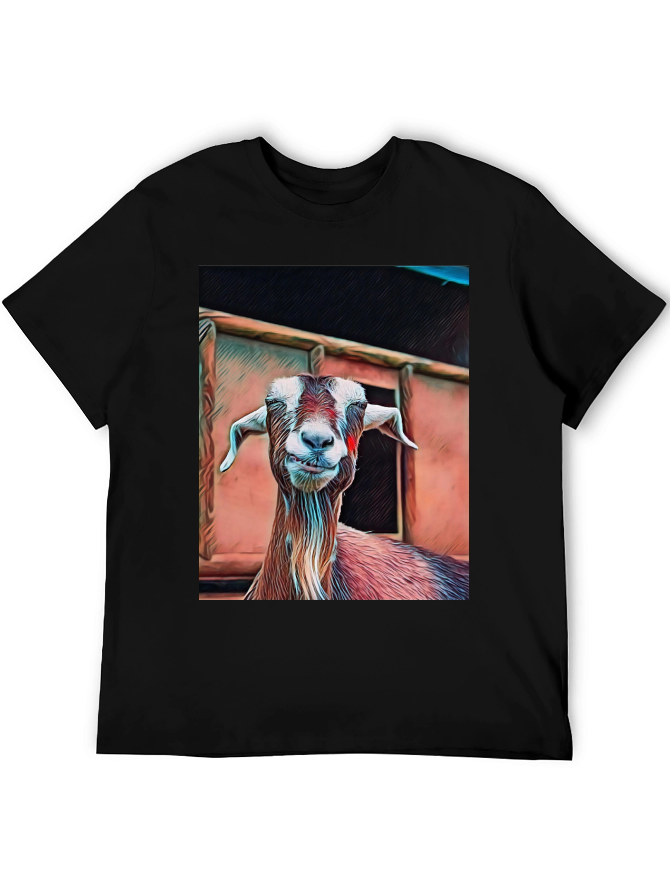 Goat Graphic Tee - Animal Lovers Black T-Shirt