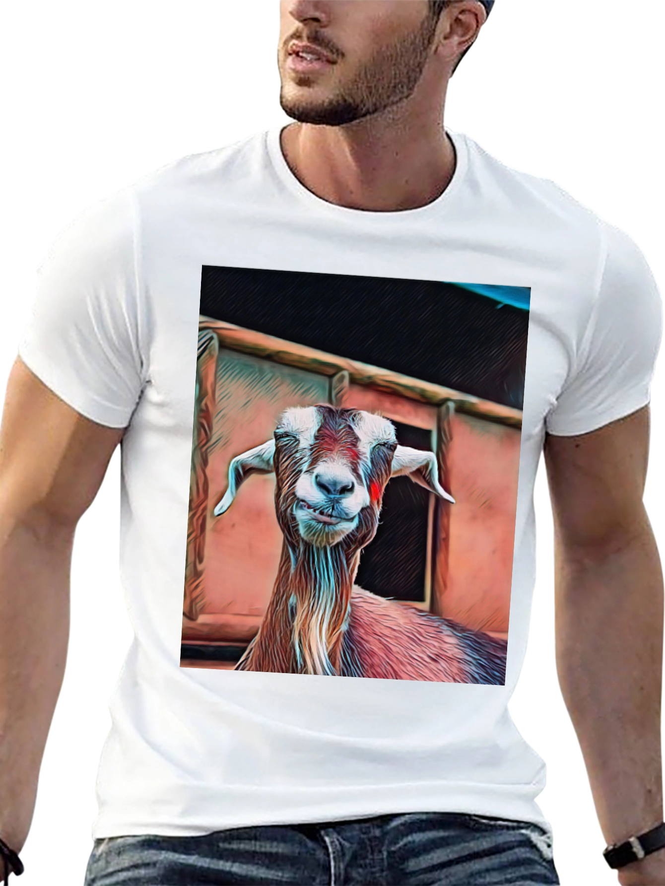 Goat Graphic Tee - Animal Lovers Black T-Shirt