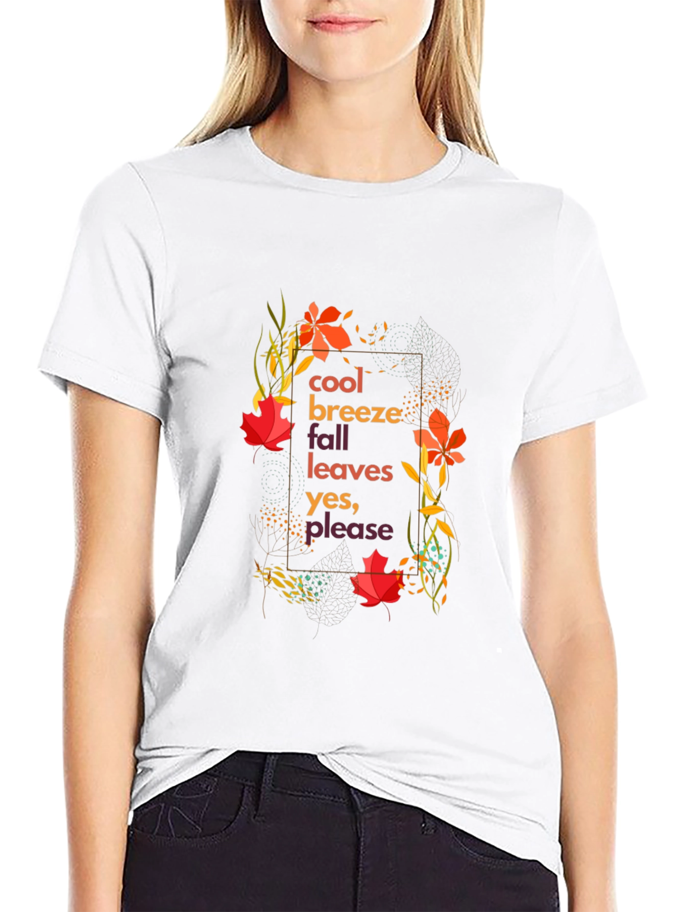 Cool Breeze Fall Leaves Graphic Tee