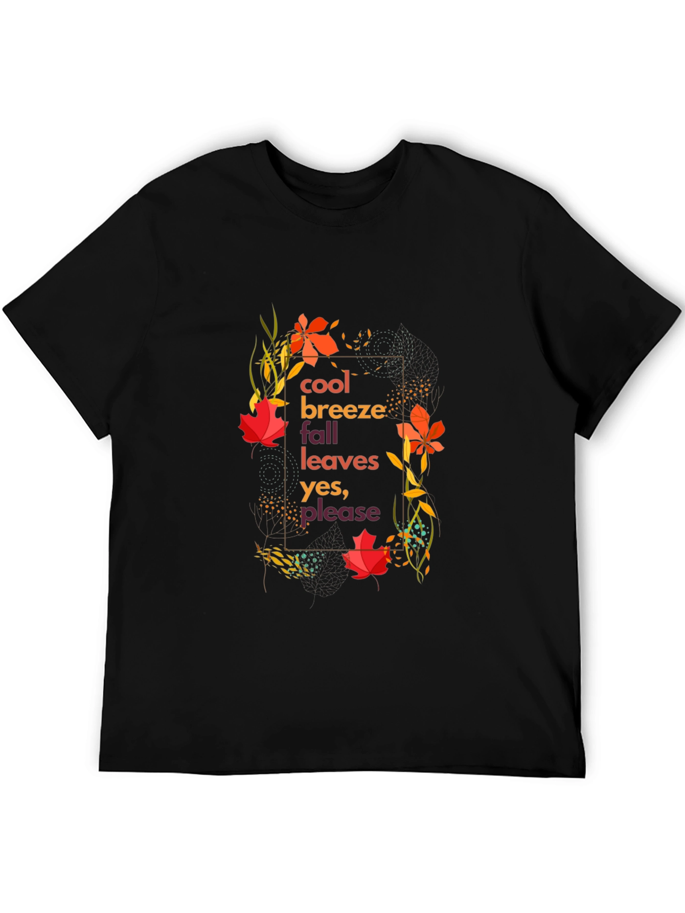Cool Breeze Fall Leaves Graphic Tee