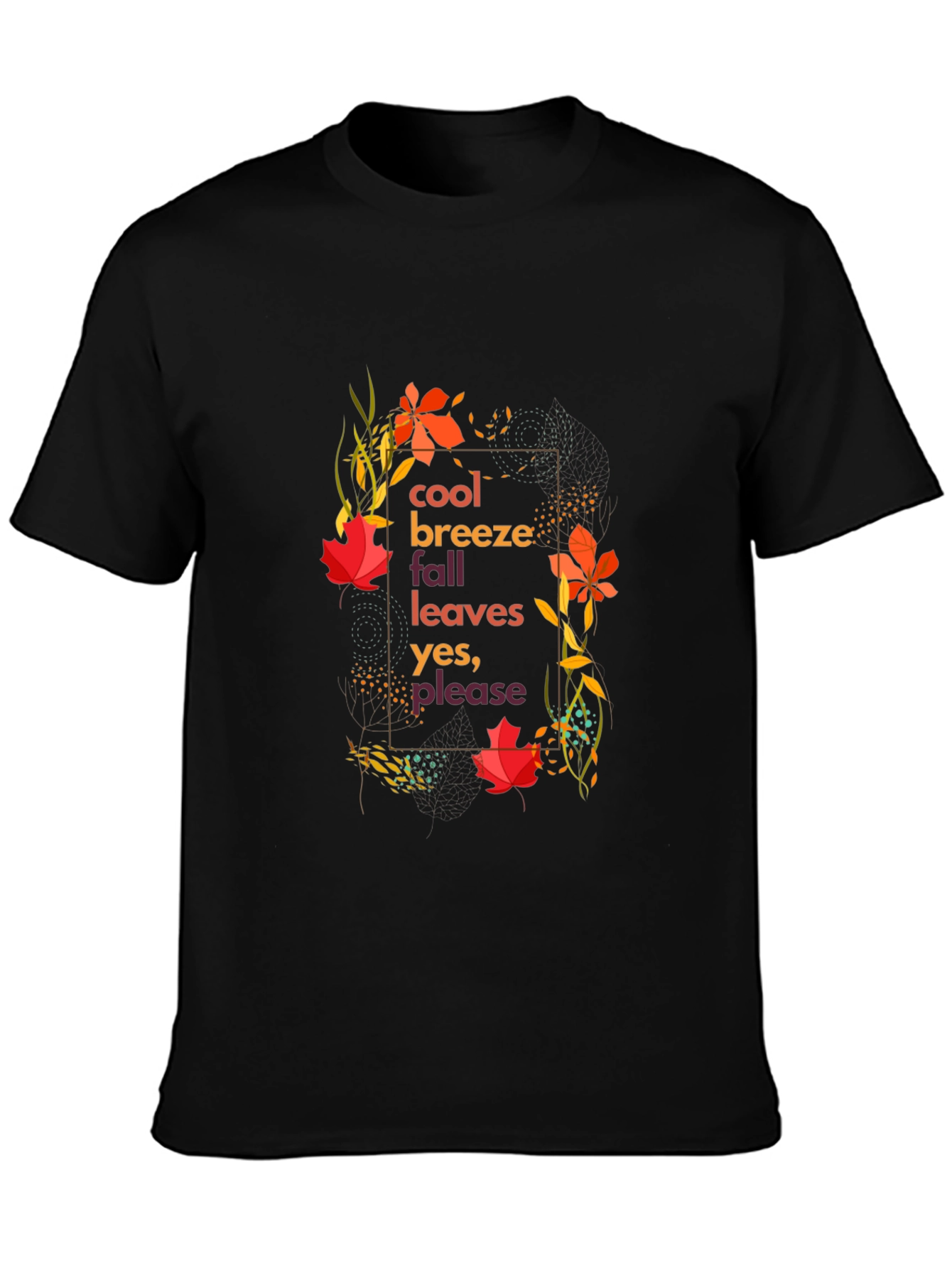 Cool Breeze Fall Leaves Graphic Tee