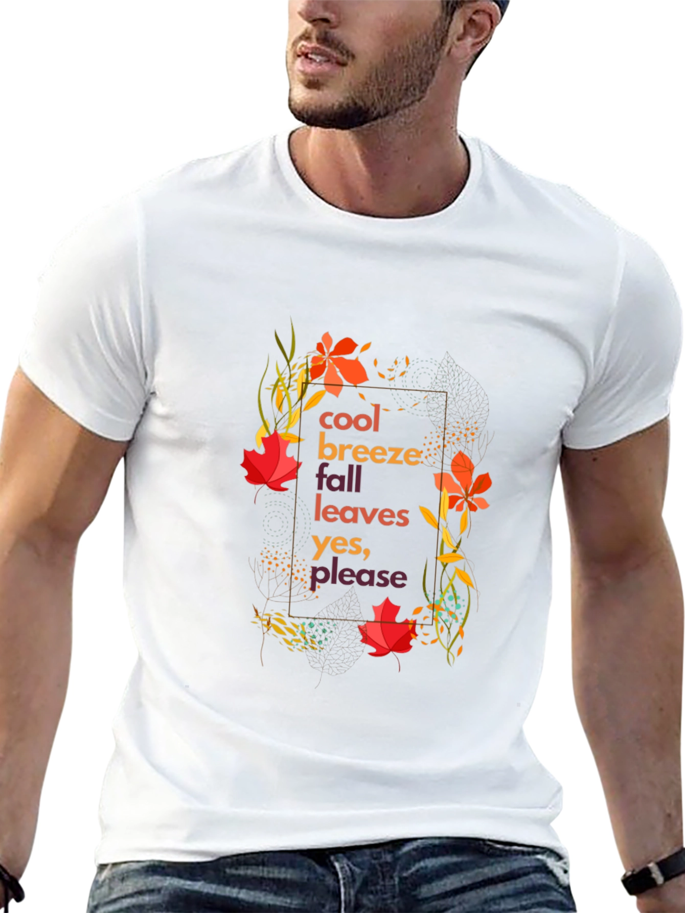 Cool Breeze Fall Leaves Graphic Tee