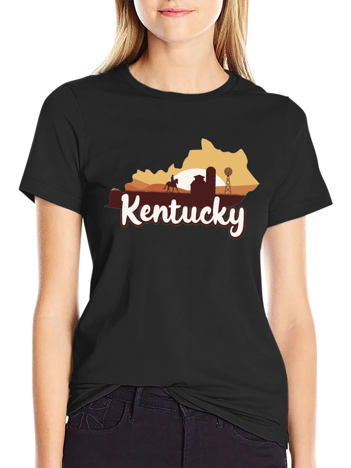 Kentucky State Silhouette Graphic T-Shirt