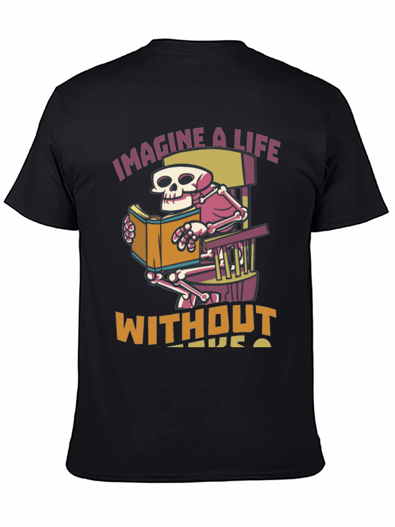 Skeleton Reading Book Graphic T-Shirt
