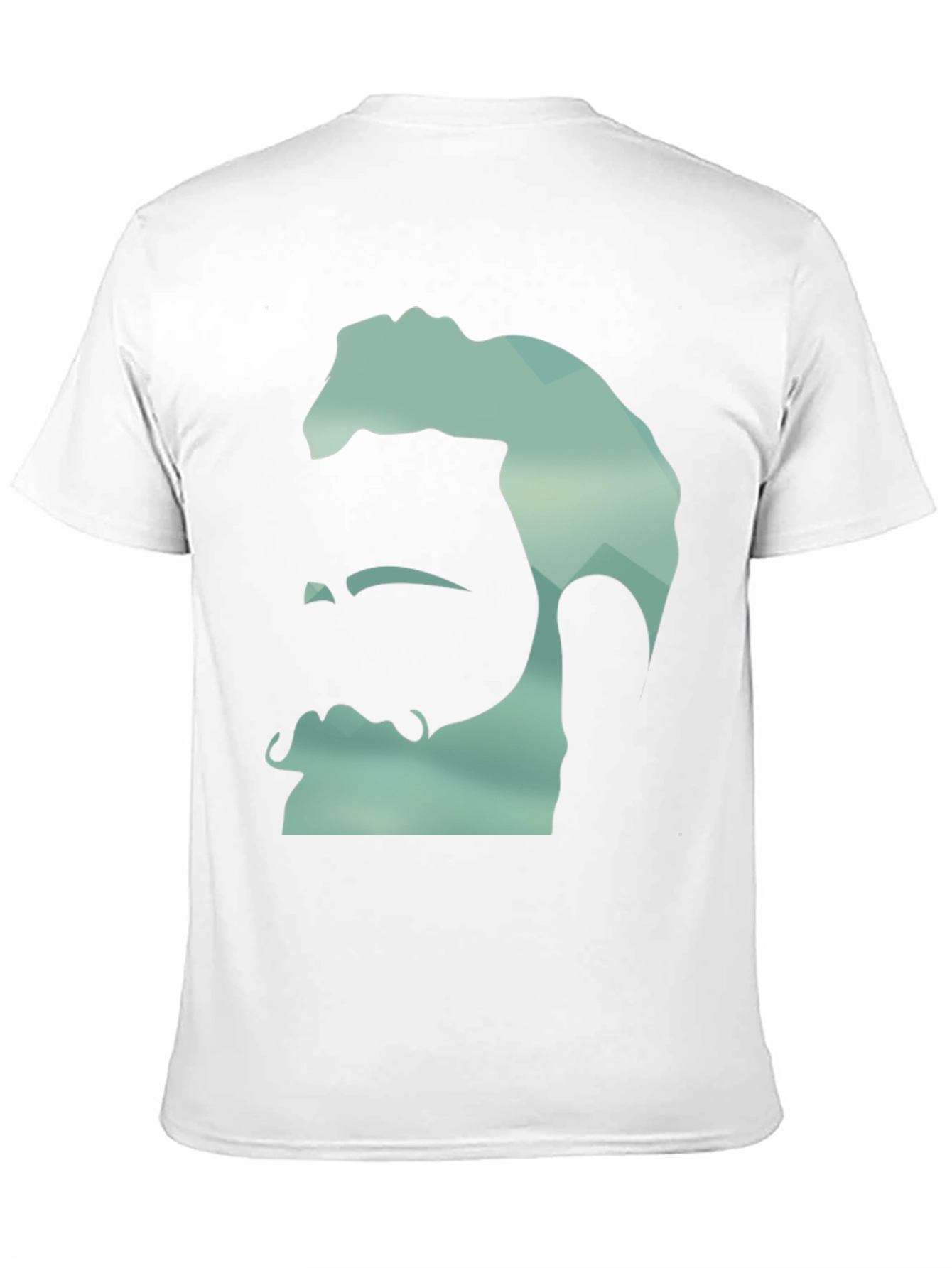 Geometric Bearded Man Graphic Tee - Black