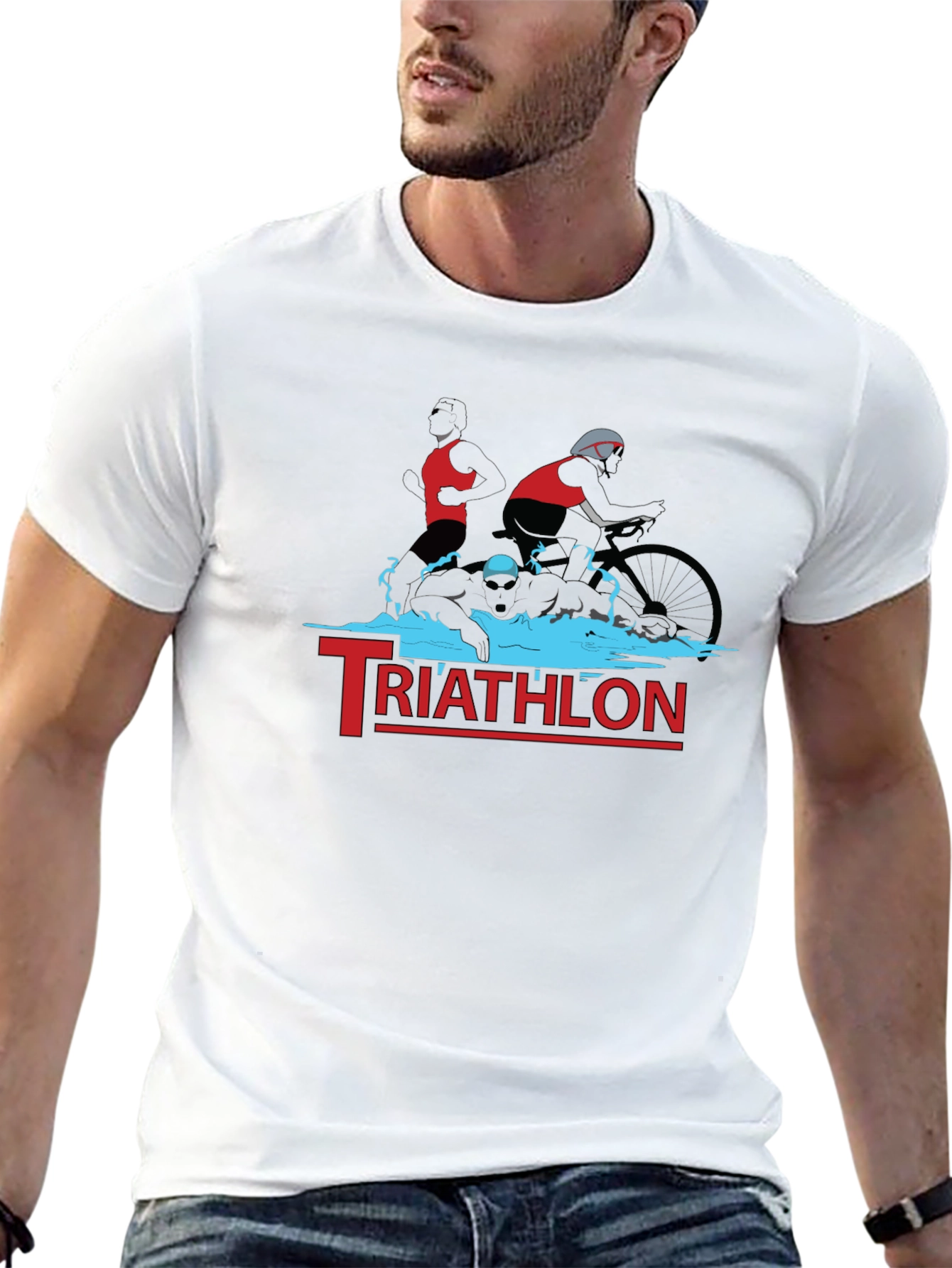 Triathlon T-Shirt: Swim Bike Run Design