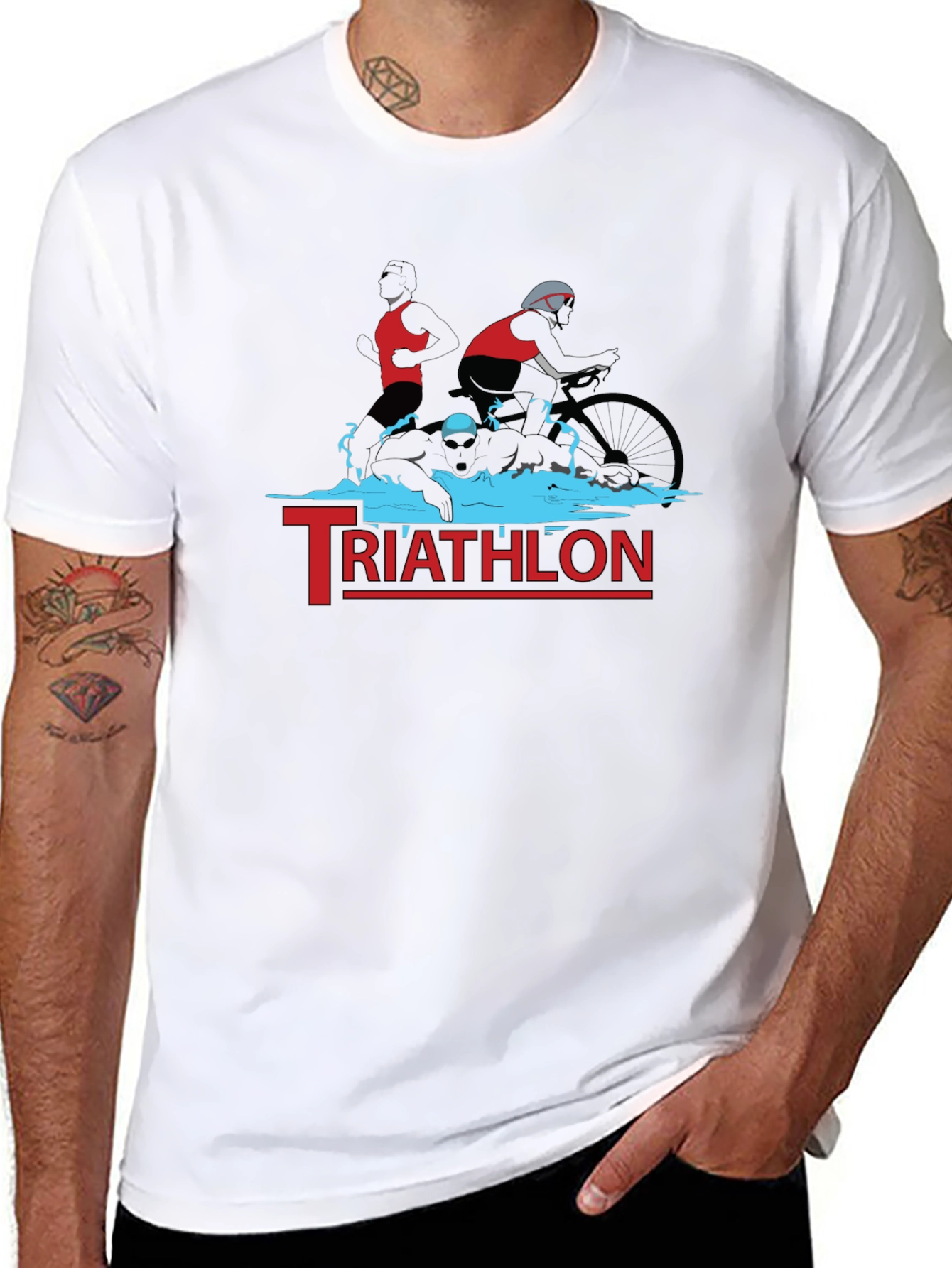 Triathlon T-Shirt: Swim Bike Run Design