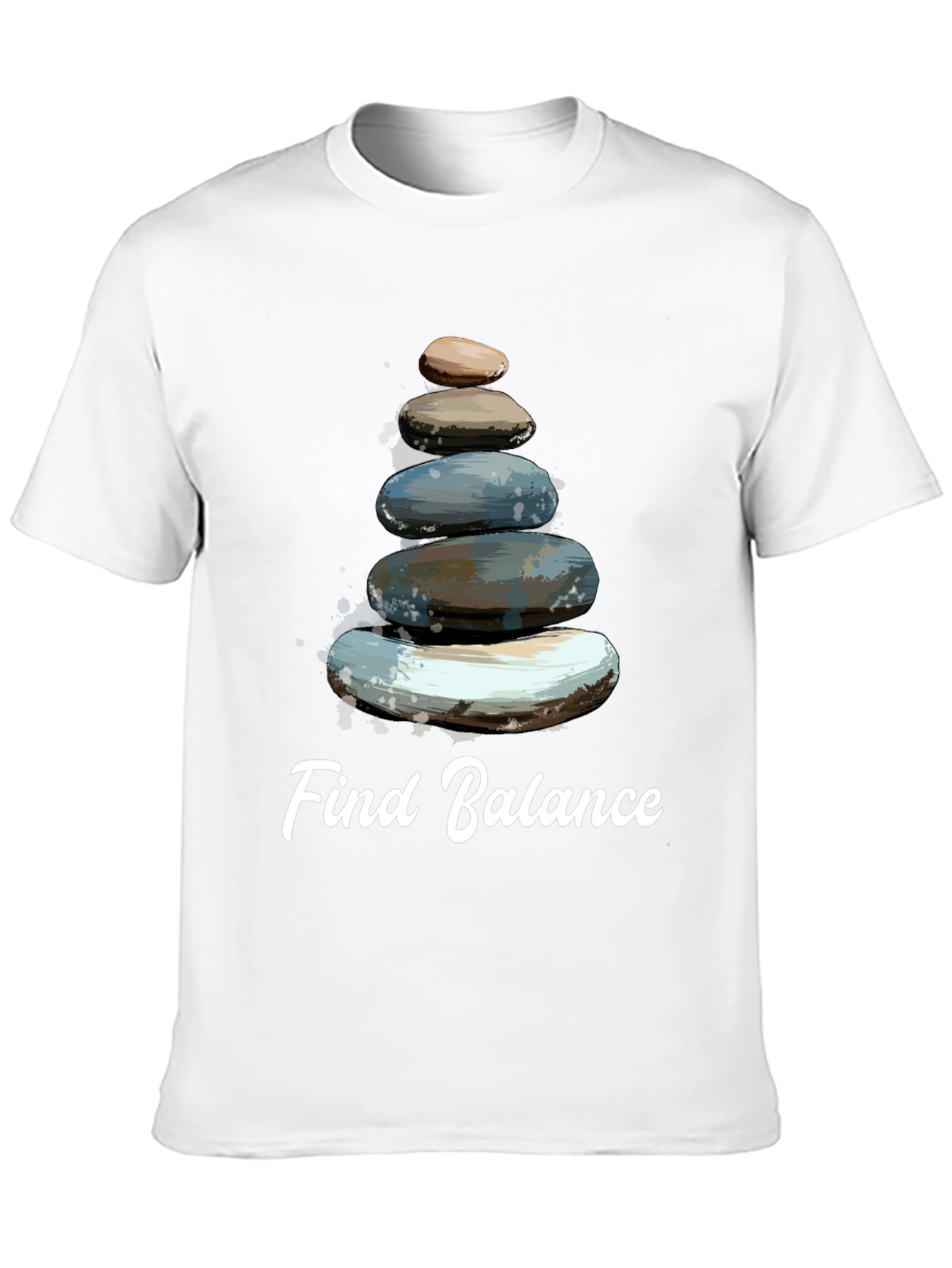 Find Balance T-Shirt - Stacked Stone Zen Design