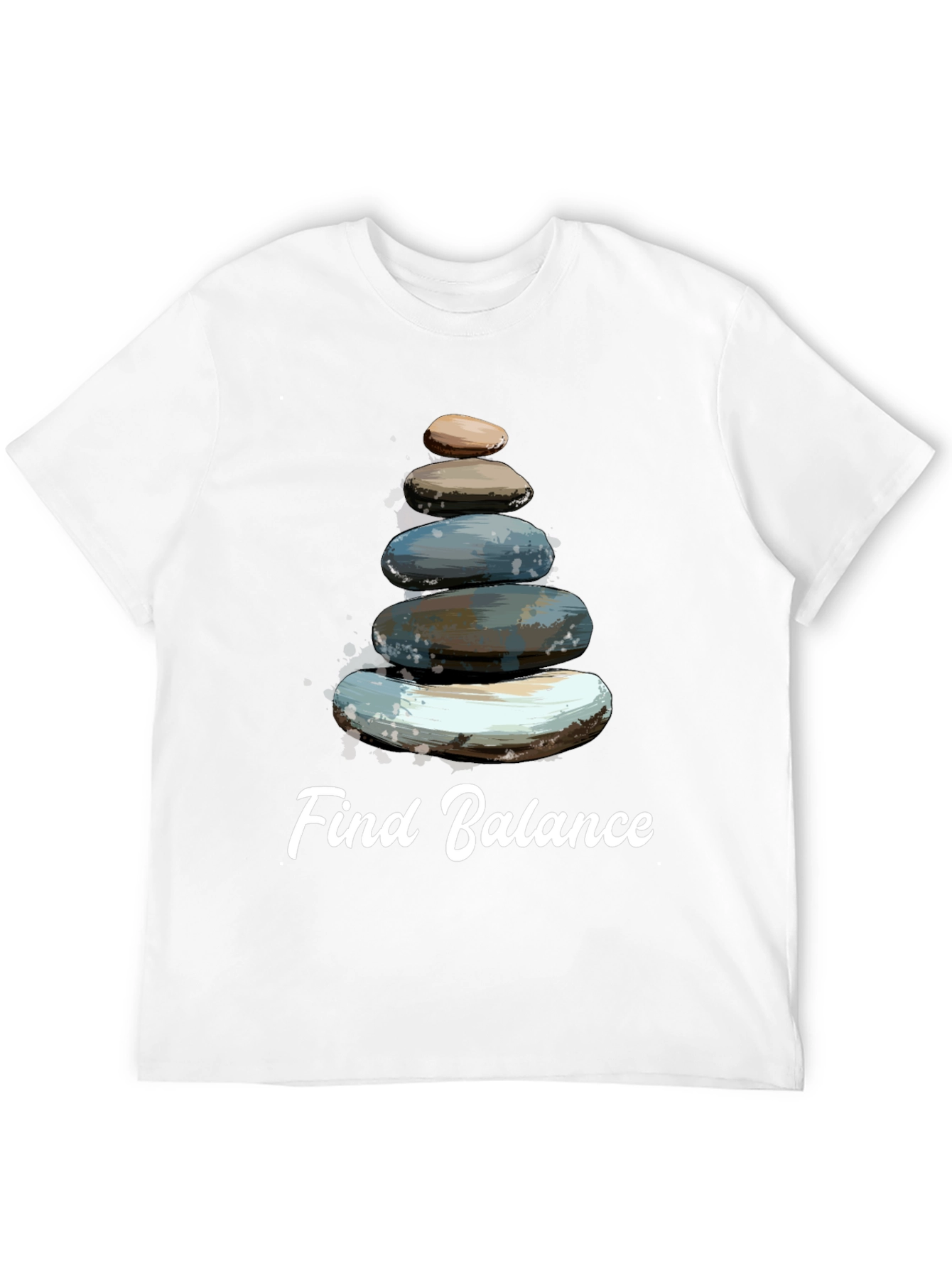 Find Balance T-Shirt - Stacked Stone Zen Design