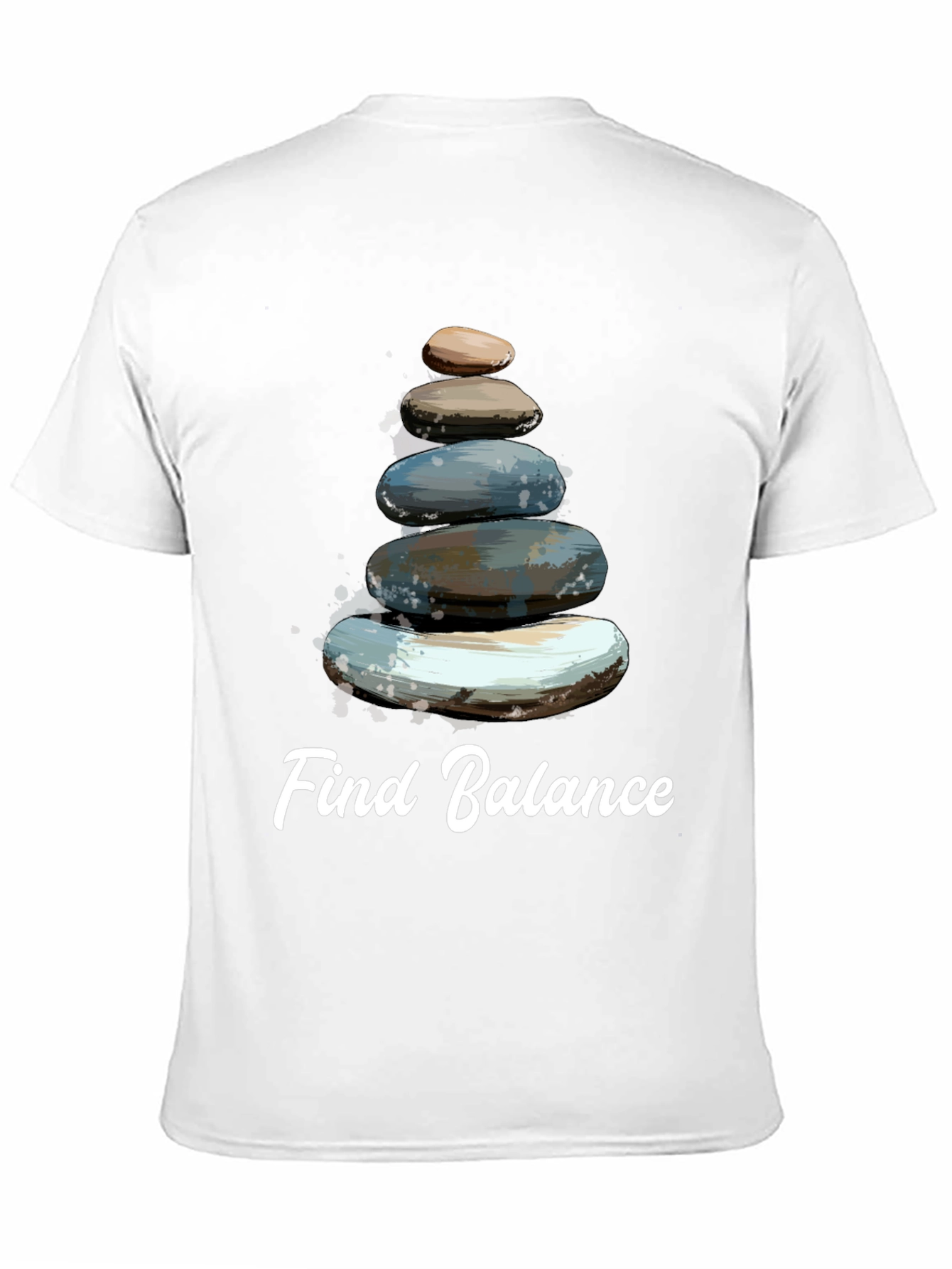 Find Balance T-Shirt - Stacked Stone Zen Design