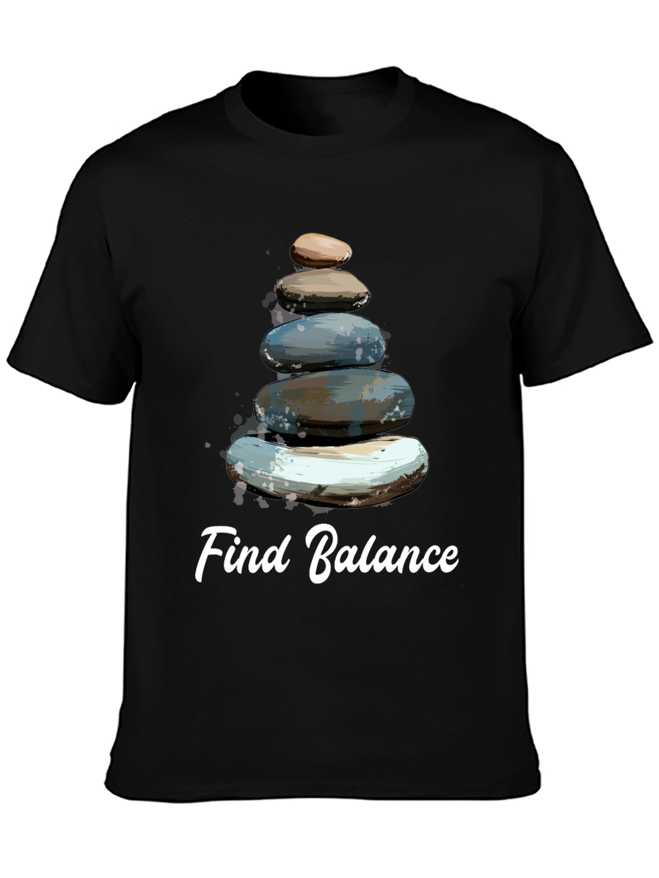 Find Balance T-Shirt - Stacked Stone Zen Design