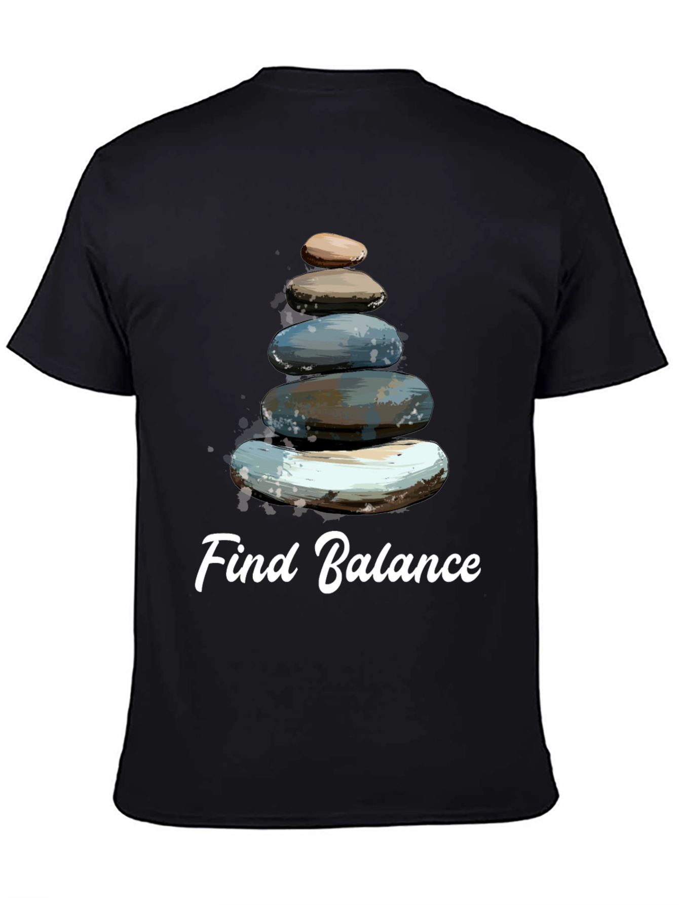 Find Balance T-Shirt - Stacked Stone Zen Design