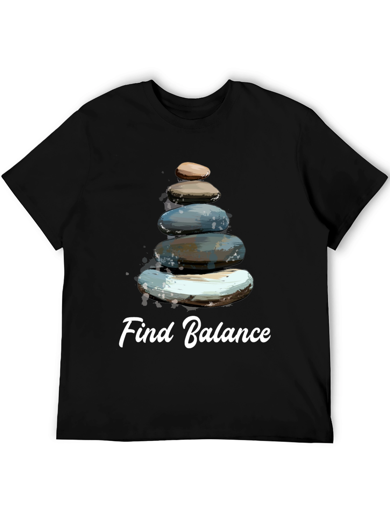 Find Balance T-Shirt - Stacked Stone Zen Design