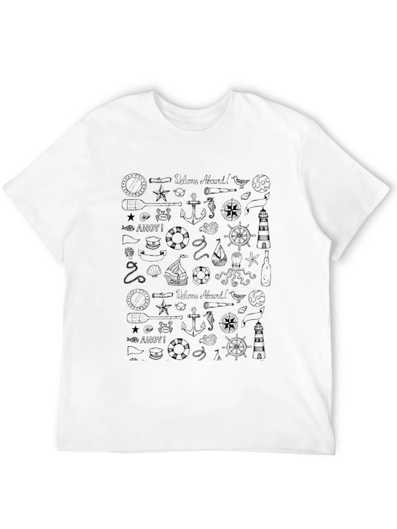 Nautical Patterned Graphic T-Shirt