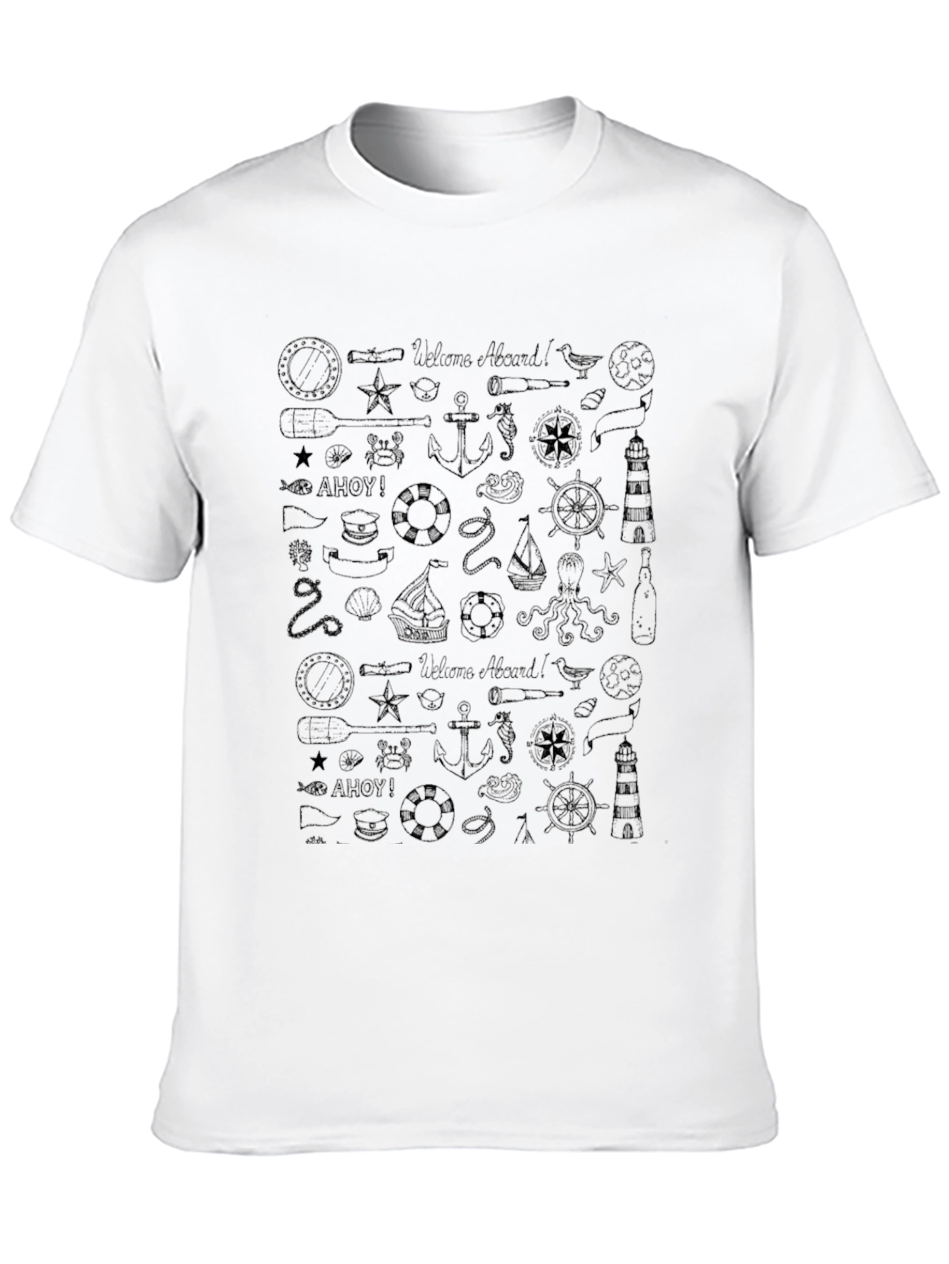 Nautical Patterned Graphic T-Shirt