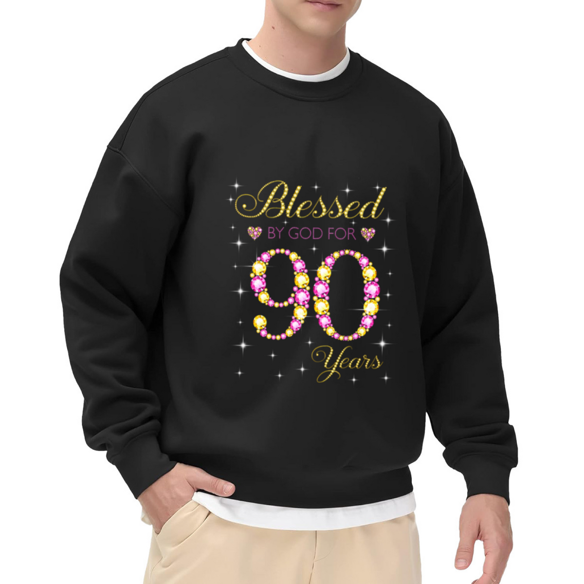 "Blessed" Glitter Celebration Design - Crewneck Sweatshirt | Blessed, Inspirational, Faith Gift