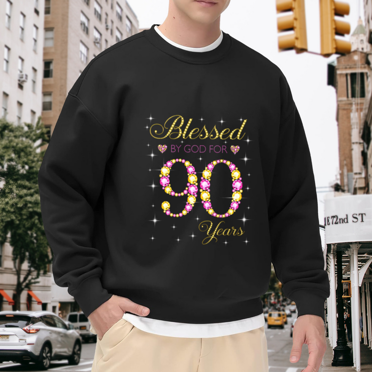 "Blessed" Glitter Celebration Design - Crewneck Sweatshirt | Blessed, Inspirational, Faith Gift