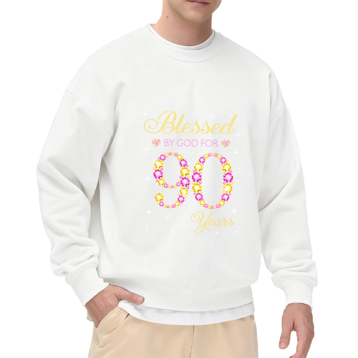 "Blessed" Glitter Celebration Design - Crewneck Sweatshirt | Blessed, Inspirational, Faith Gift