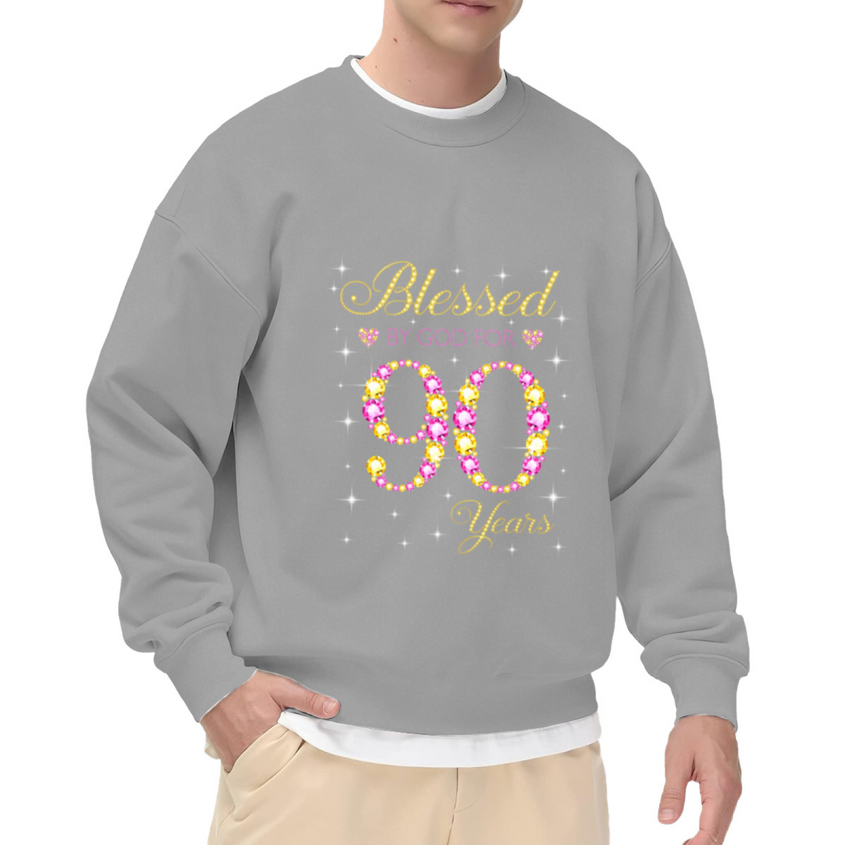 "Blessed" Glitter Celebration Design - Crewneck Sweatshirt | Blessed, Inspirational, Faith Gift