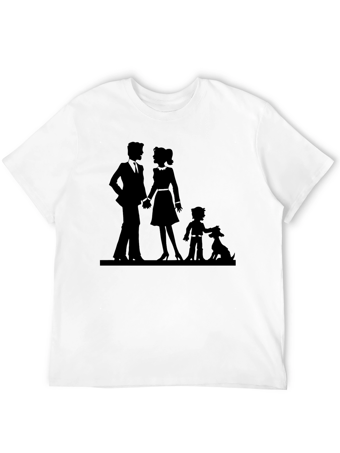 Family Silhouette Graphic Tee - Black Unisex T-Shirt