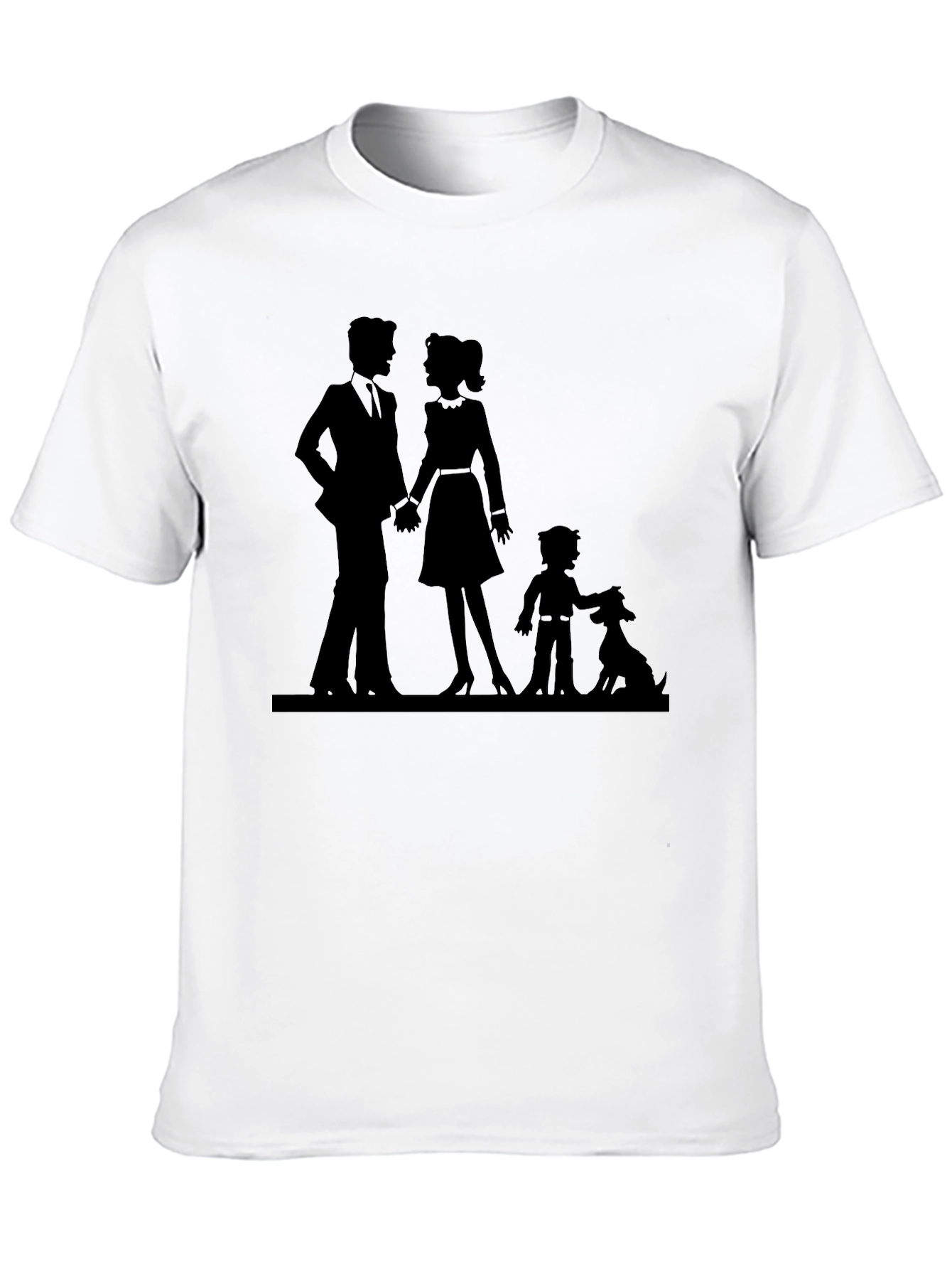 Family Silhouette Graphic Tee - Black Unisex T-Shirt