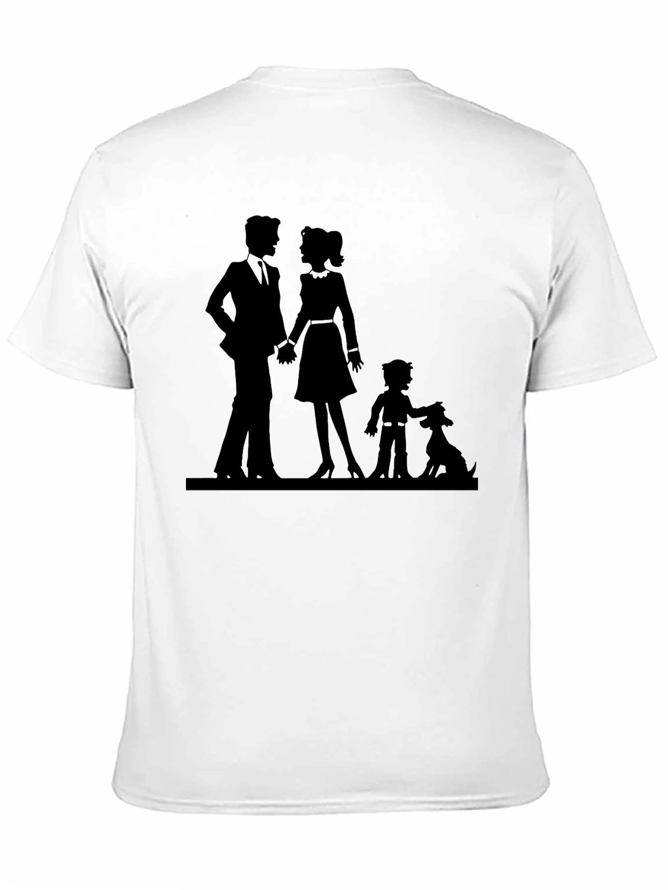 Family Silhouette Graphic Tee - Black Unisex T-Shirt
