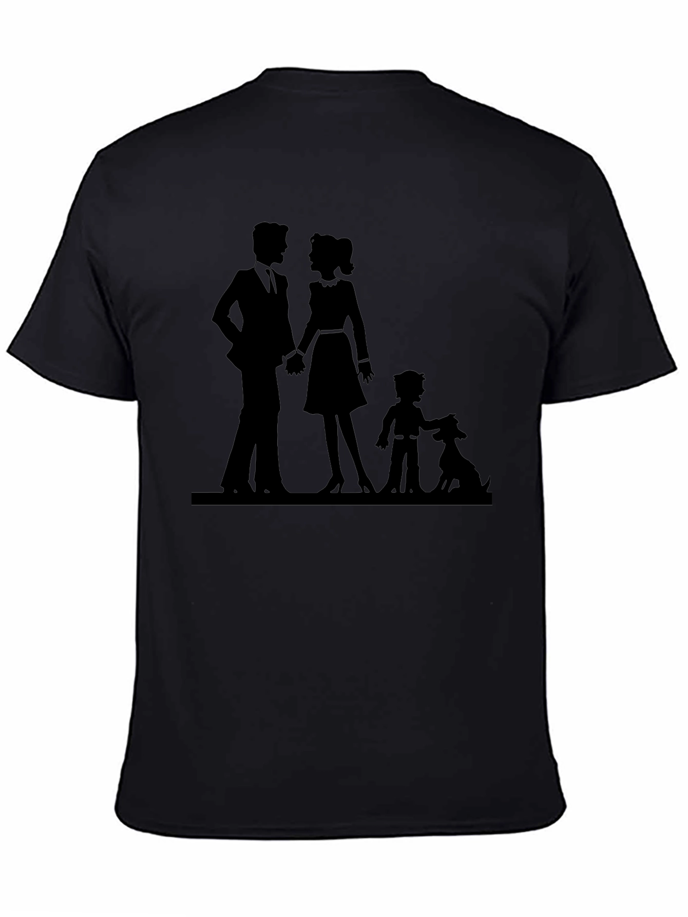 Family Silhouette Graphic Tee - Black Unisex T-Shirt