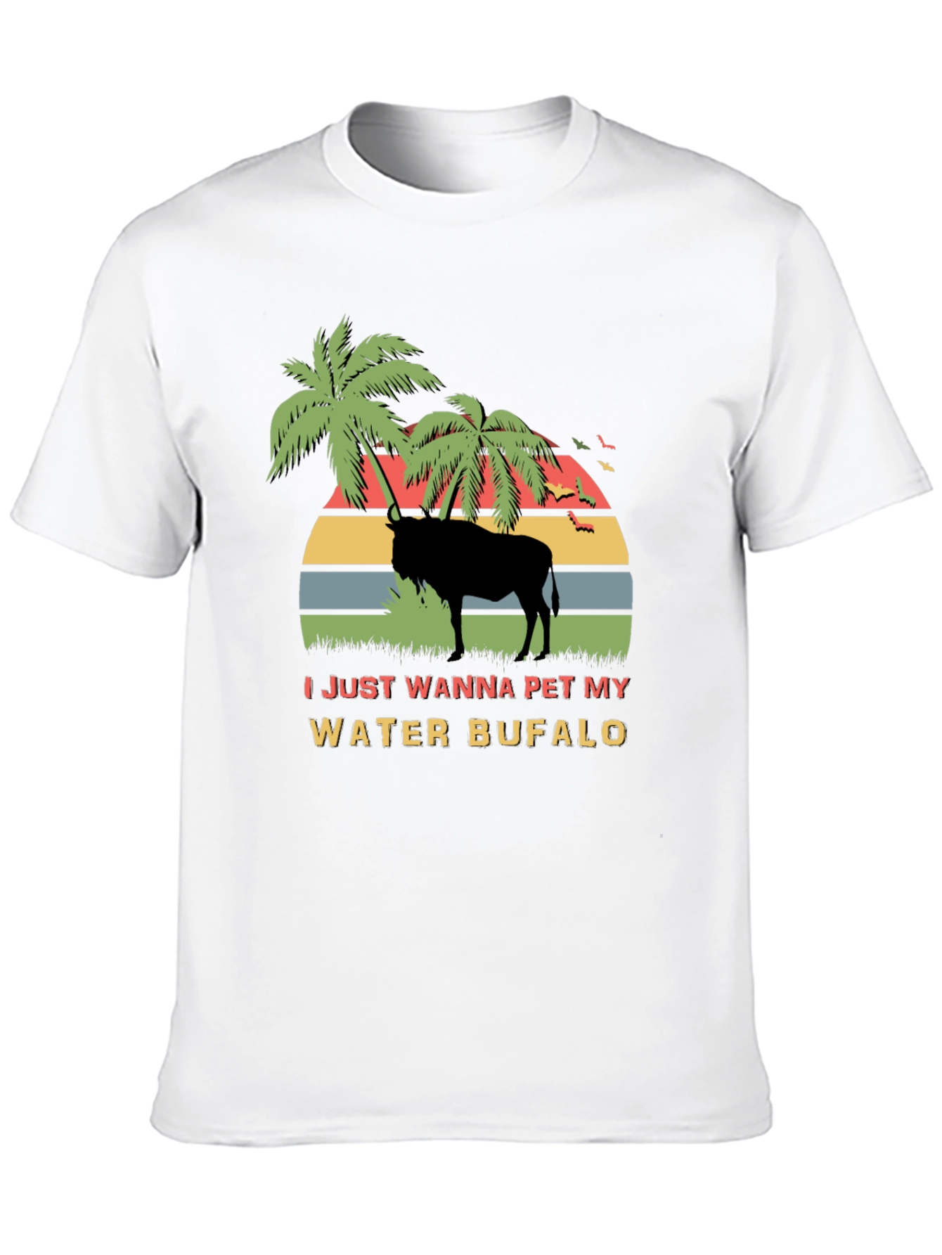 Water Buffalo Graphic Tee - Tropical Sunset T-Shirt