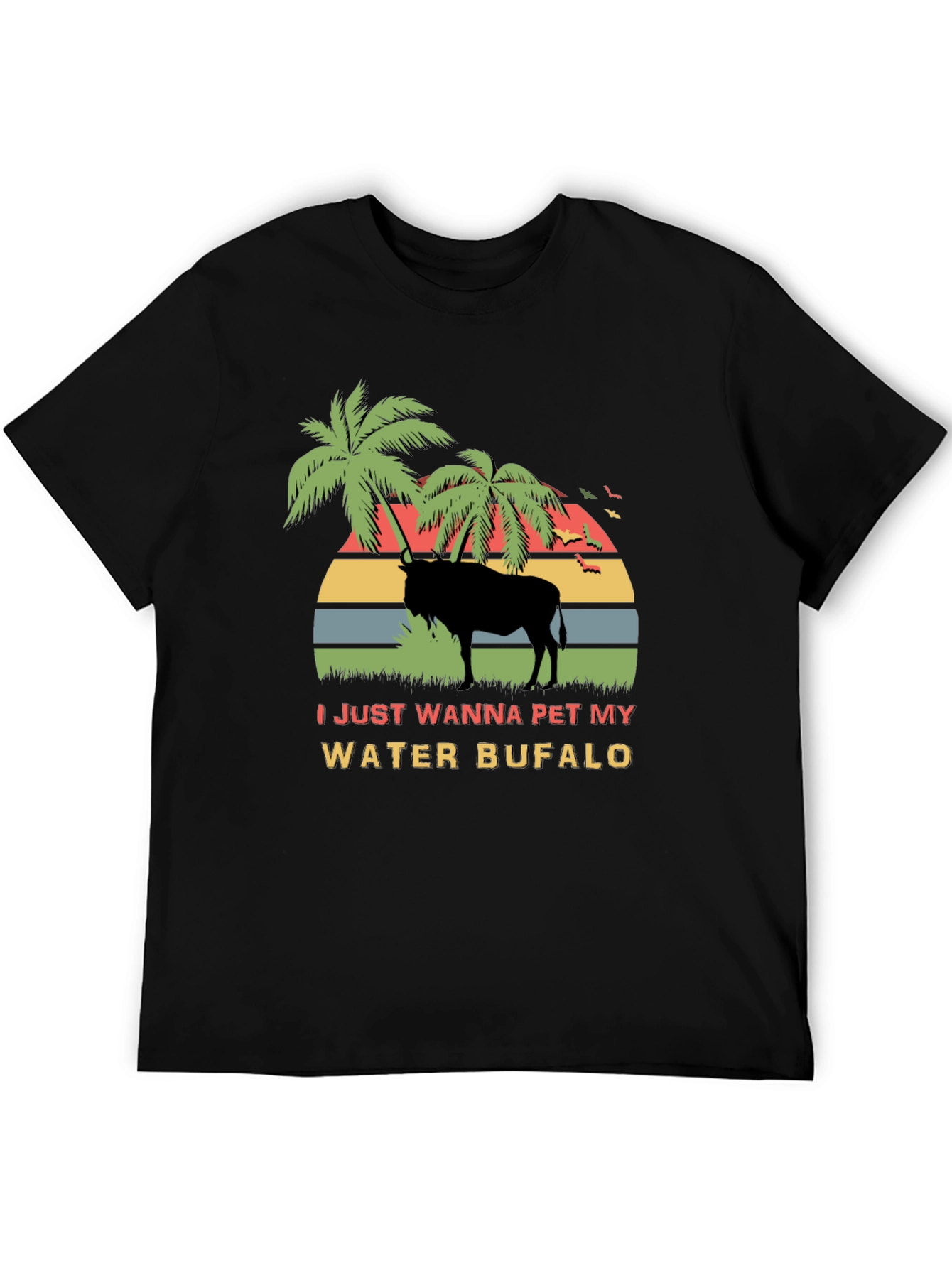 Water Buffalo Graphic Tee - Tropical Sunset T-Shirt